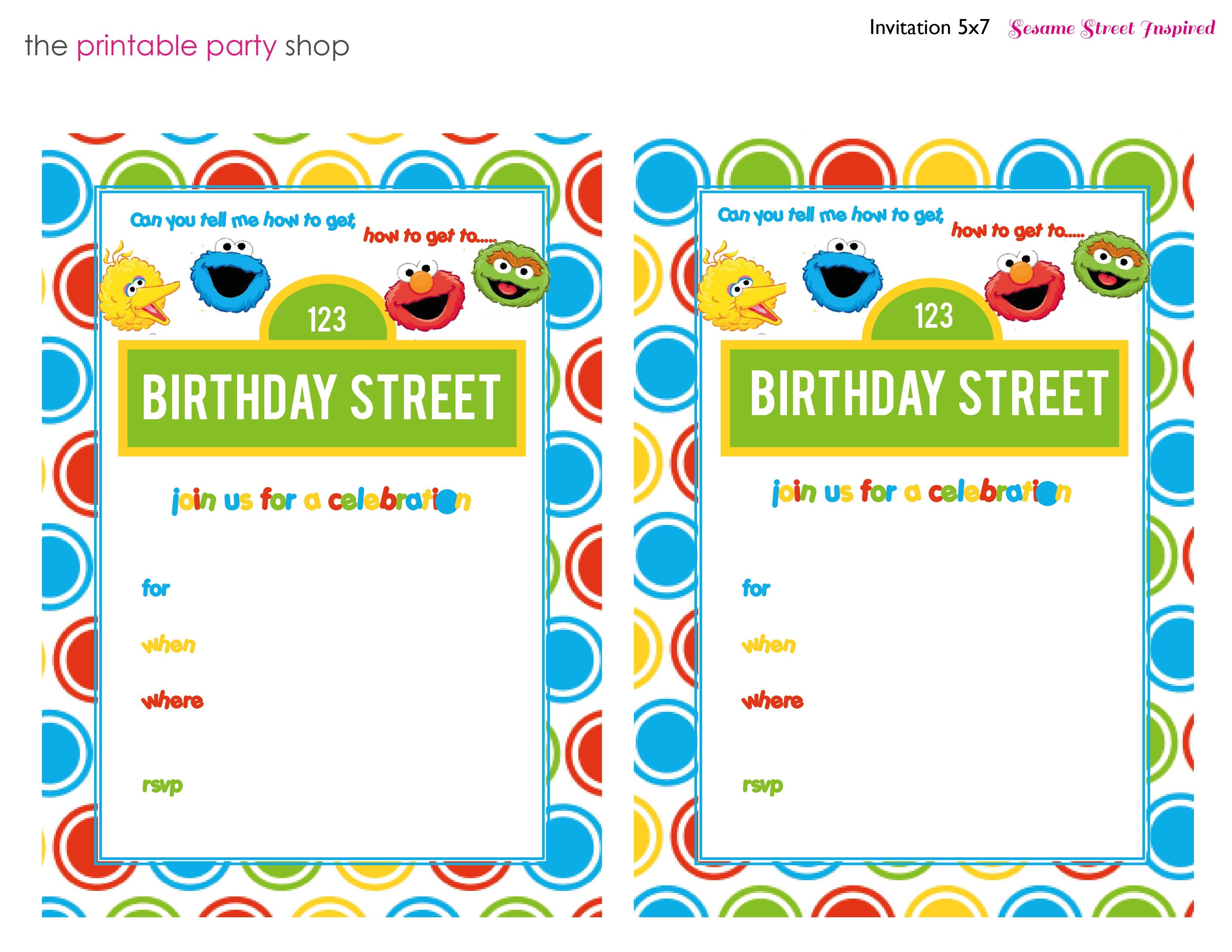 Sesame Street Printable Invitation Diy Fill In The Blank Free - Printable Invitations Free No Download