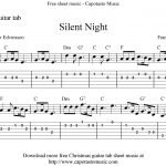 Silent Night, Easy Free Christmas Guitar Tab Sheet Music   Free Printable Guitar Music