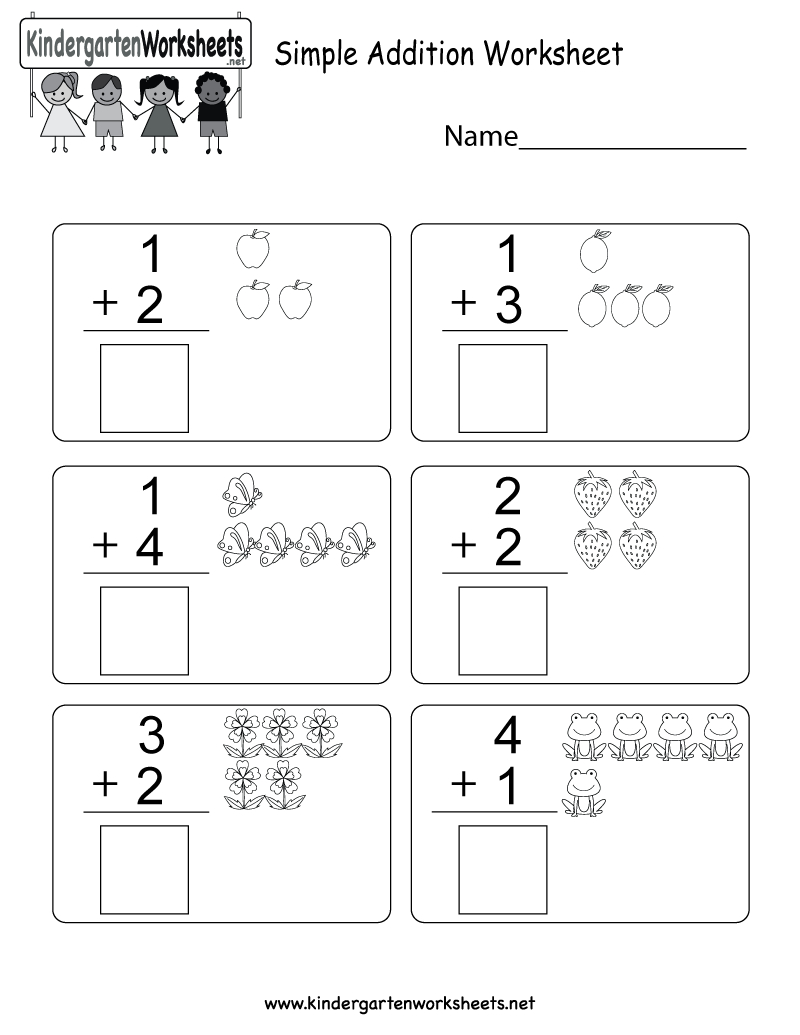 Simple Addition Worksheet - Free Kindergarten Math Worksheet For Kids - Free Printable Simple Math Worksheets