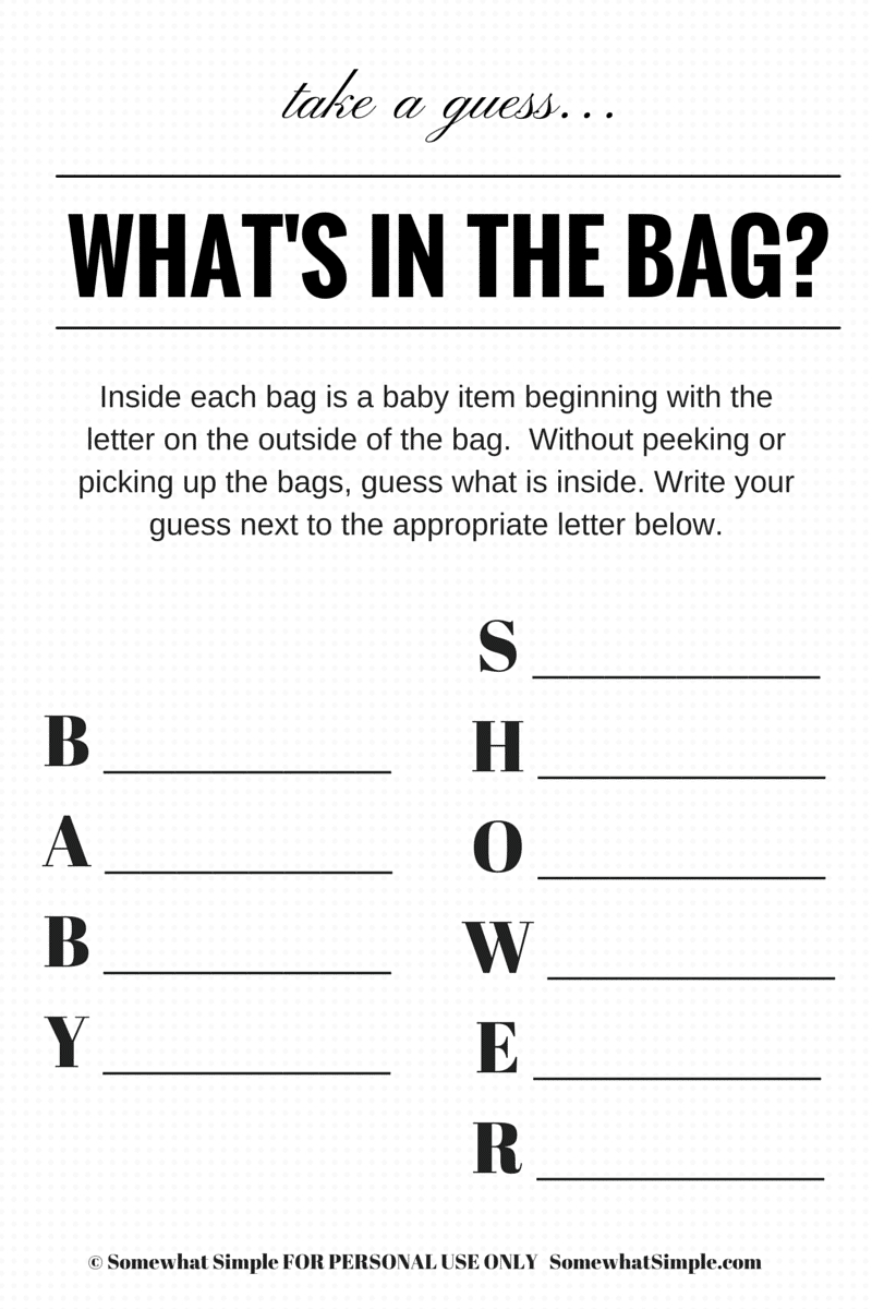 Simple Baby Shower Game Idea - Easy, Useful And Fun! - Free Printable Baby Shower Game What&amp;#039;s In Your Purse