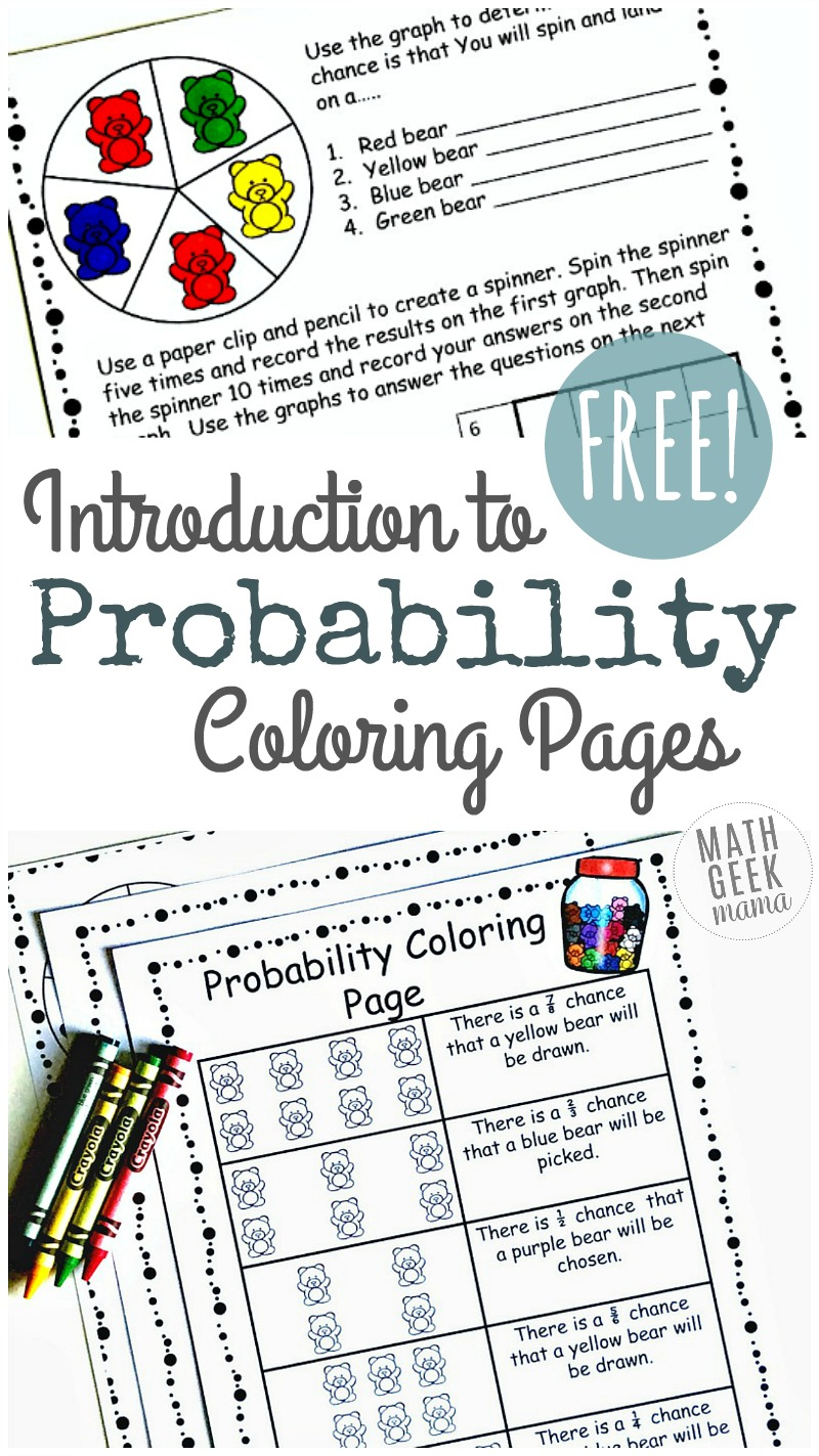 Simple Coloring Probability Worksheets For Grades 4-6 {Free} - Free Printable Probability Worksheets 4Th Grade
