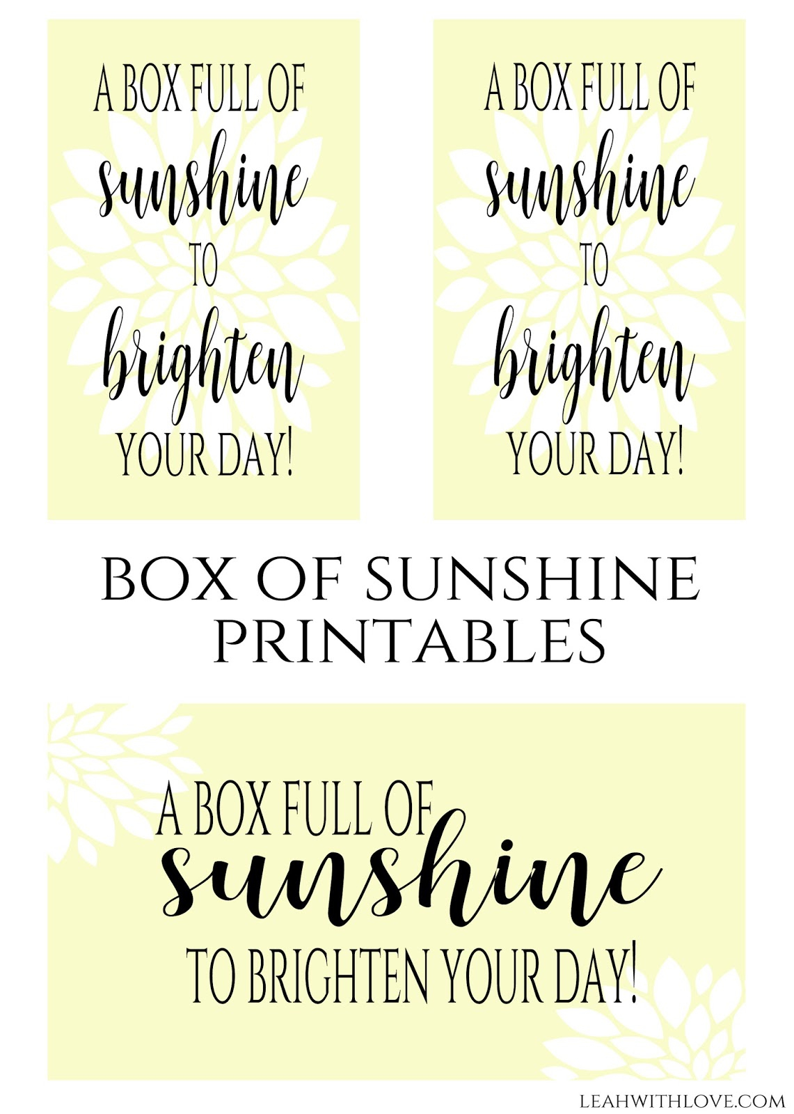 Simply Made With Love: Box Of Sunshine Gift - Box Of Sunshine Free Printable