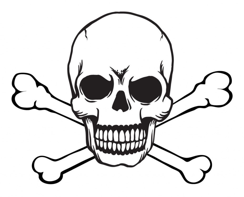 Skull Stencils Free Printable | Skull And Crossbones Free With Skull - Skull Stencils Free Printable