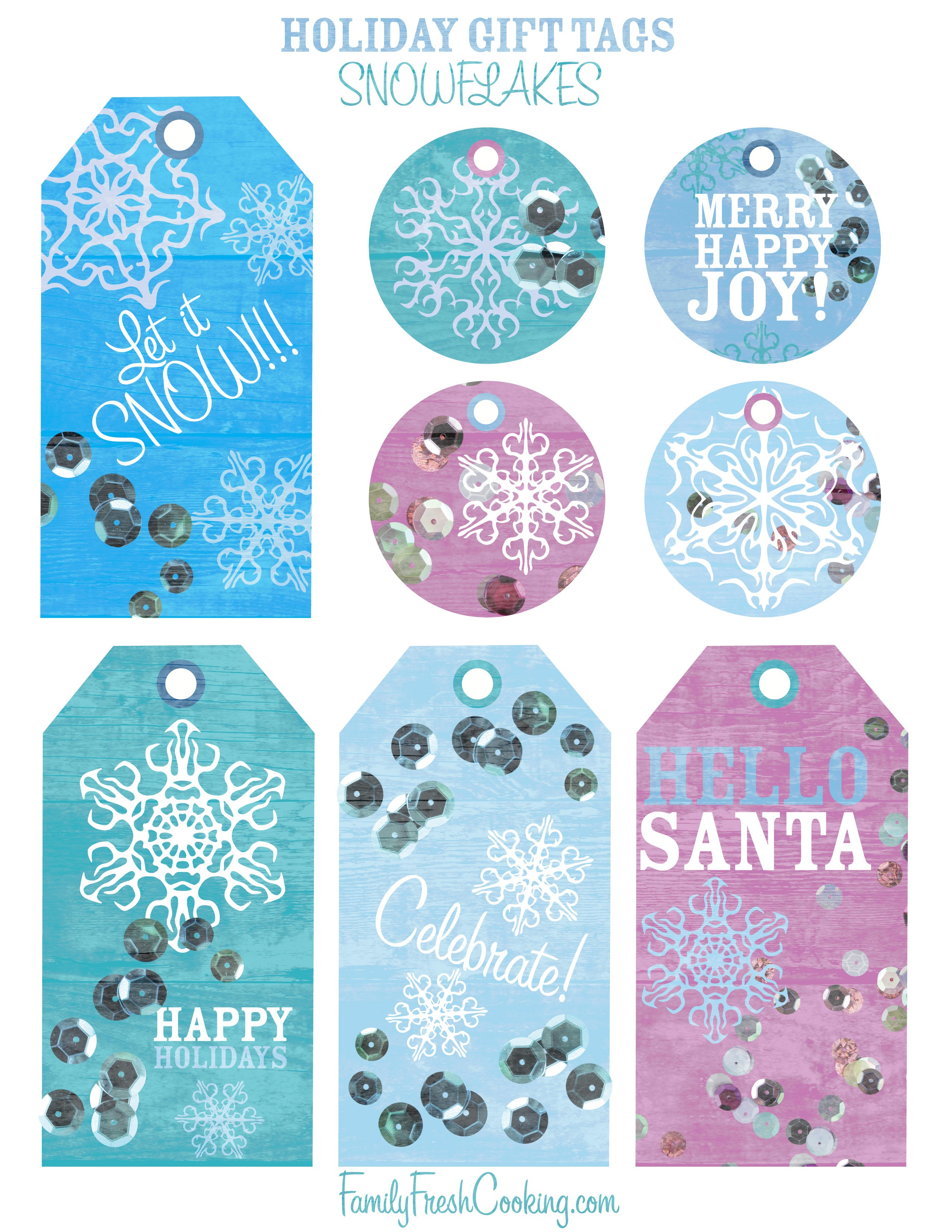 Snowflakes ~ Free Printable Holiday Gift Tags - Marla Meridith - Free Printable Gift Tags