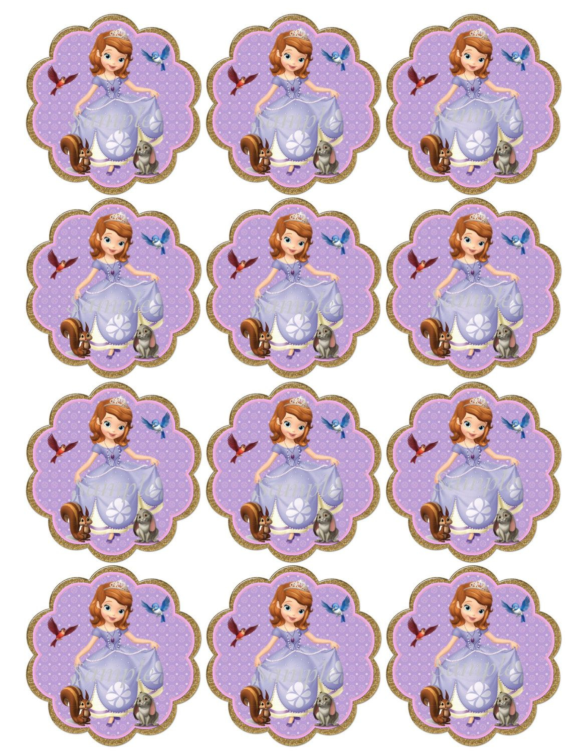 Sofia The First Cupcake Toppers Instant Download Printable | Me - Sofia The First Cupcake Toppers Free Printable