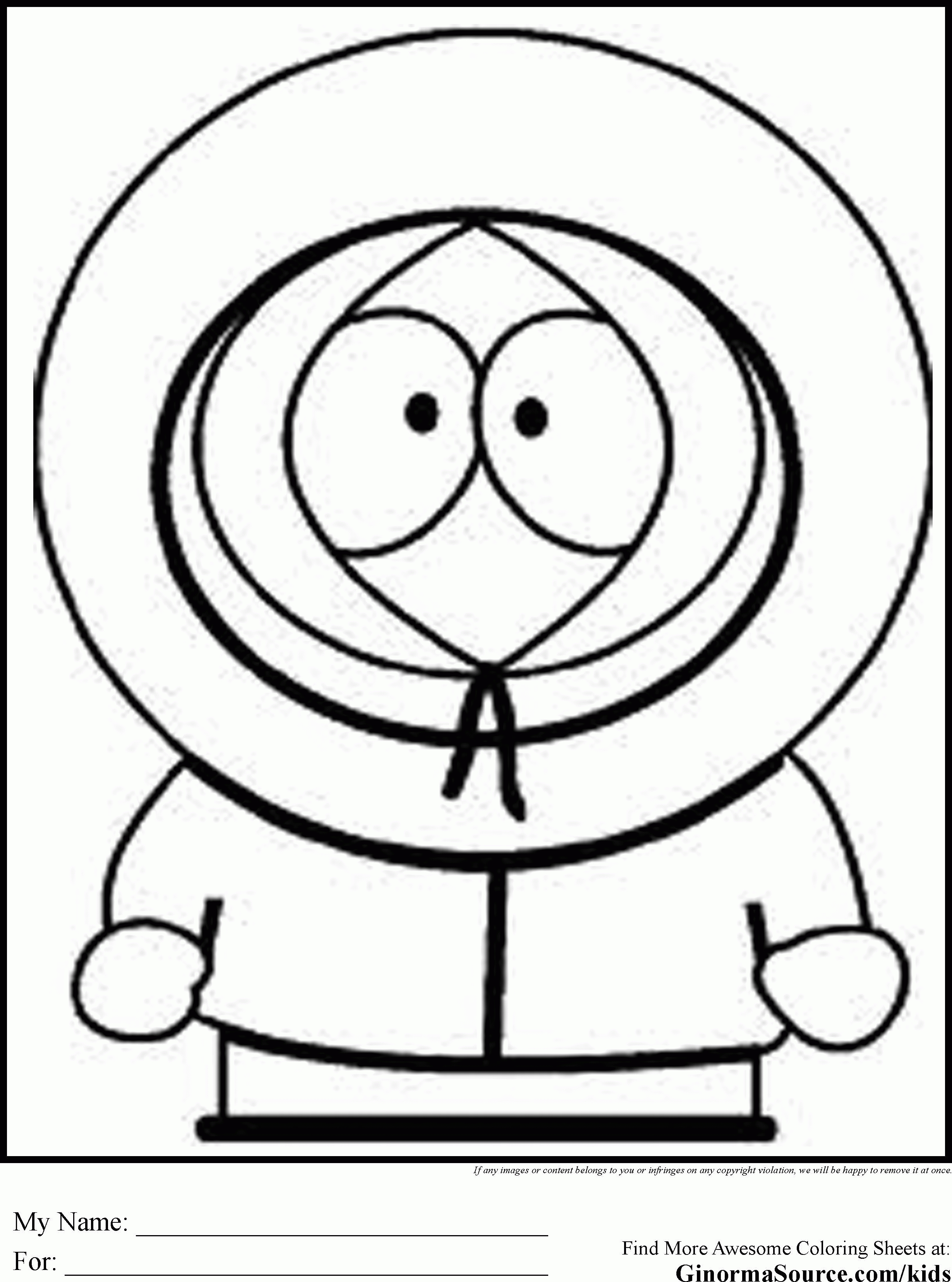 Southpark Coloring Pages For Teens | Coloring Pages | Coloring - Free Printable South Park Coloring Pages