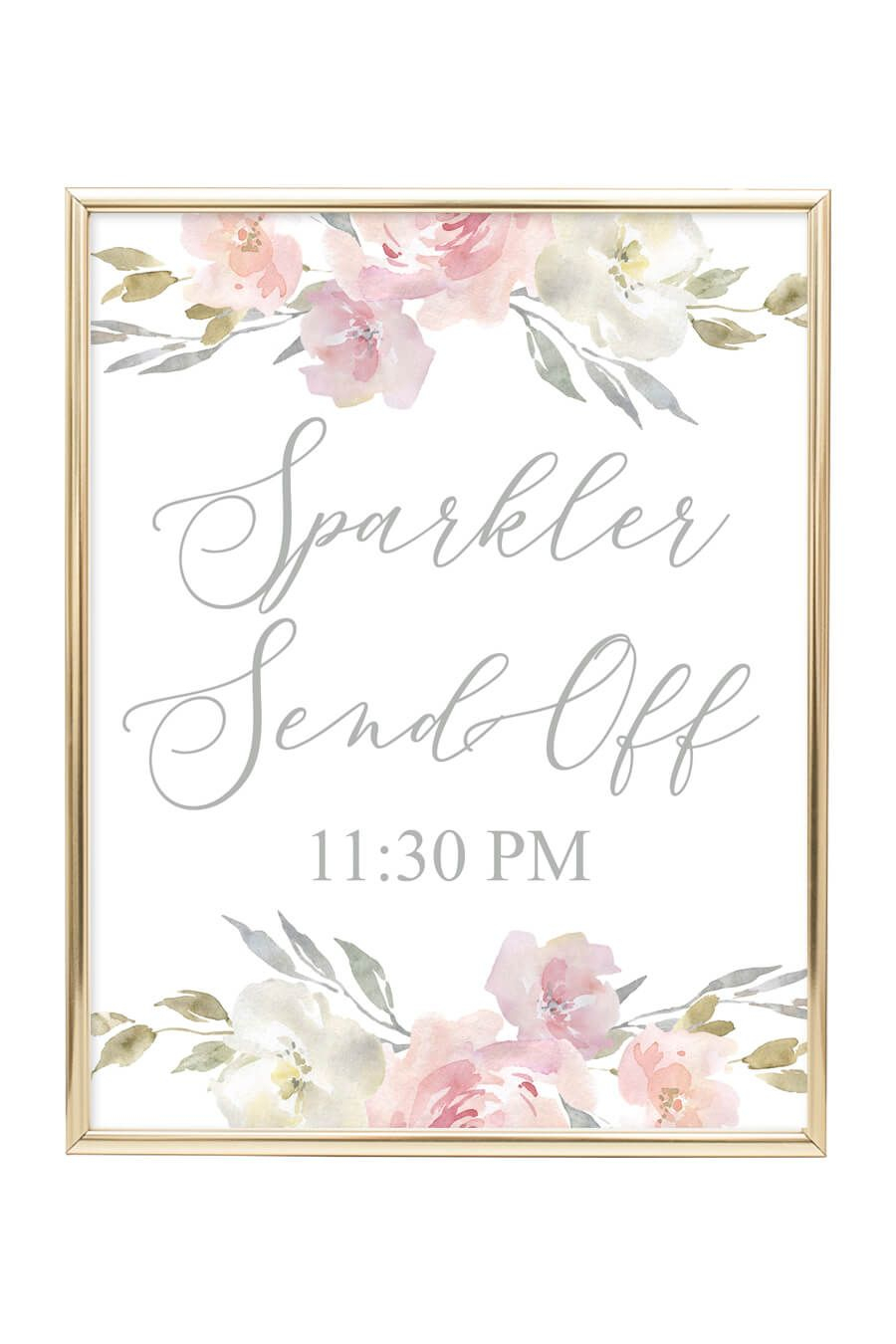 Sparkler Send Off Printable Sign (Blush Floral | Idei Pentru Nuntă - Free Printable Wedding Sparkler Sign