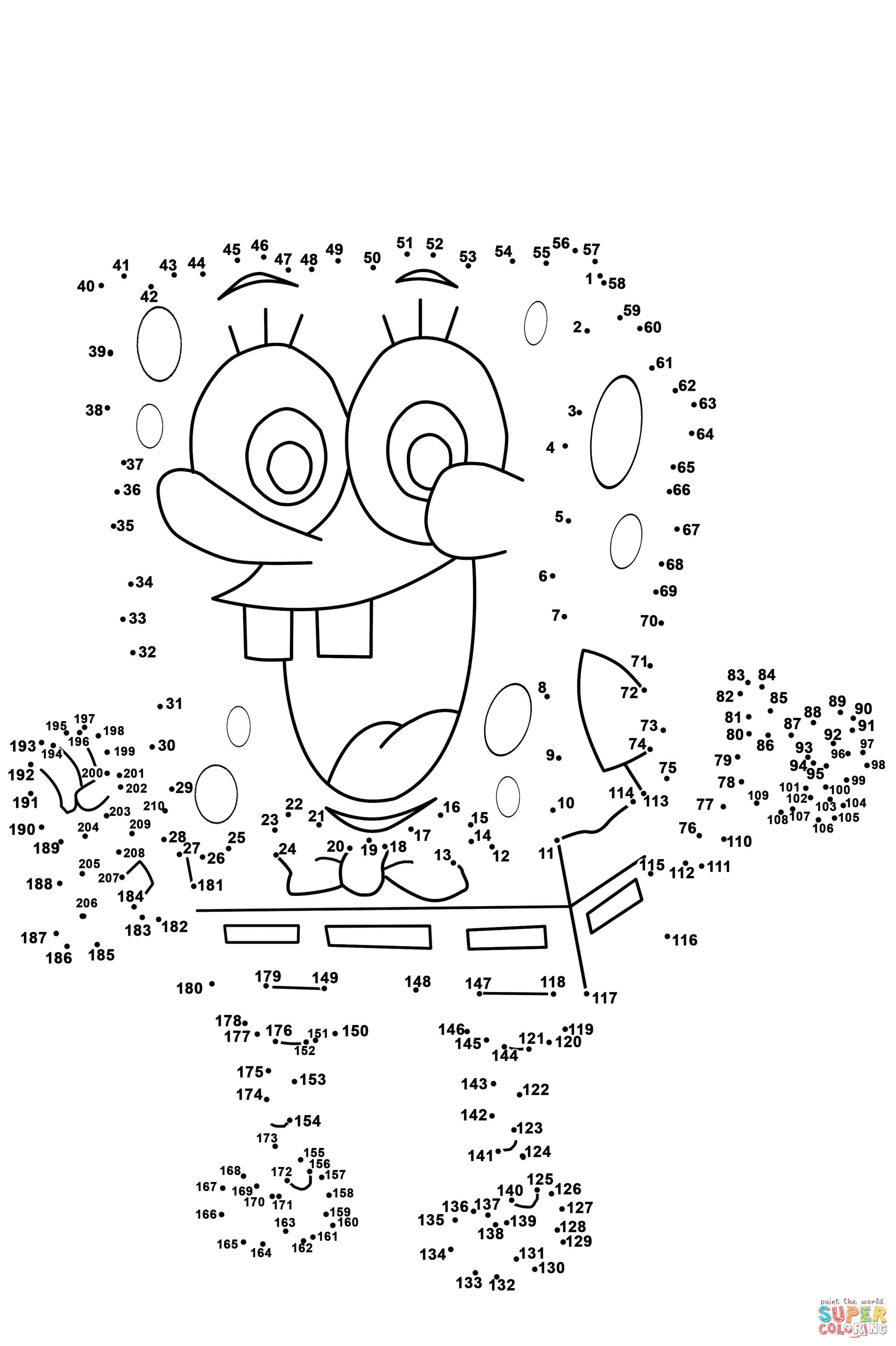 Spongebob Dot To Dot | Free Printable Coloring Pages - Free Printable Connect The Dots