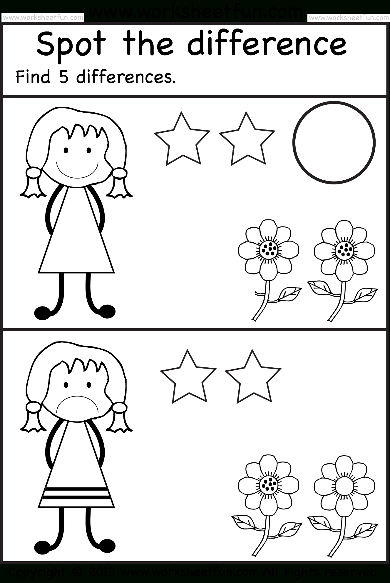 Spot The Differences | Pre K Activities | Pinterest | Worksheets For - Free Printable Same And Different Worksheets