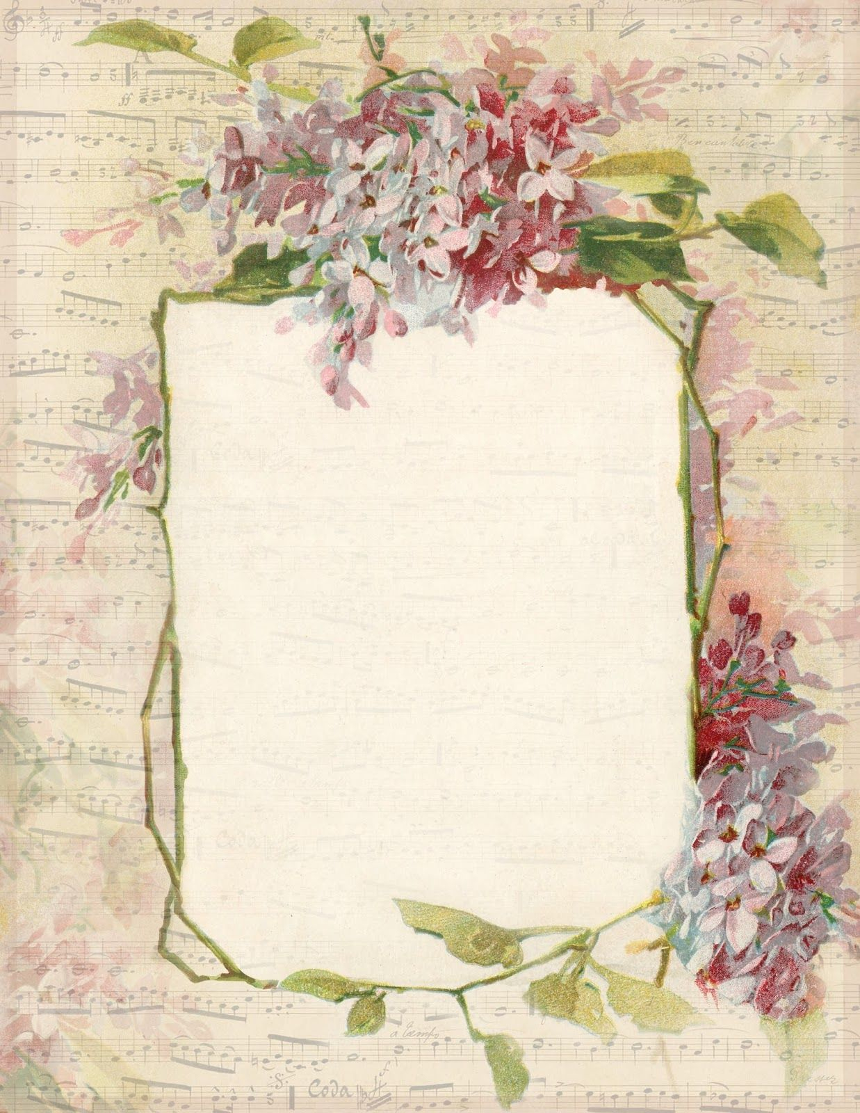 Spring Lilacs &amp;amp; Music ~ Free Printable Stationery, Featuring A Lilac - Free Printable Spring Stationery