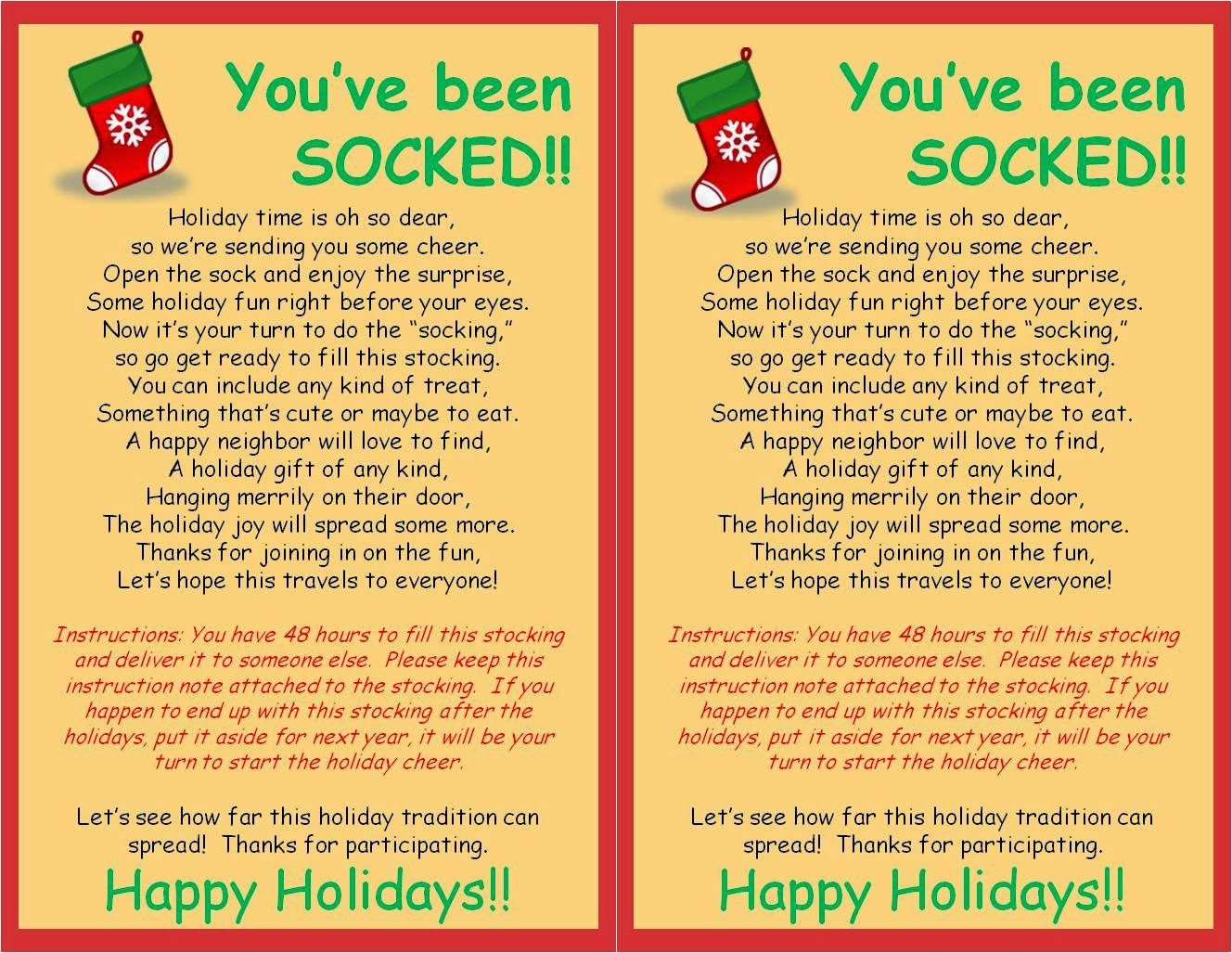 Strong Armor: Christmas Socking - You Ve Been Socked Free Printable