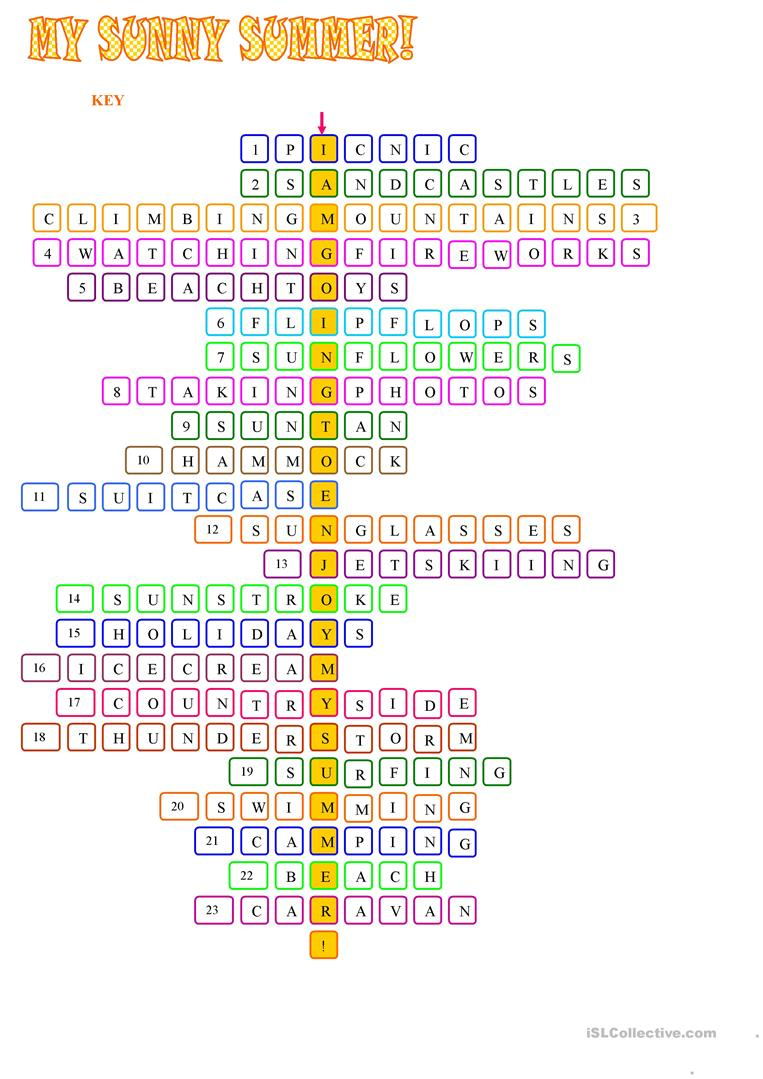 Summer Crossword Puzzle Worksheet - Free Esl Printable Worksheets - Summer Crossword Puzzle Free Printable