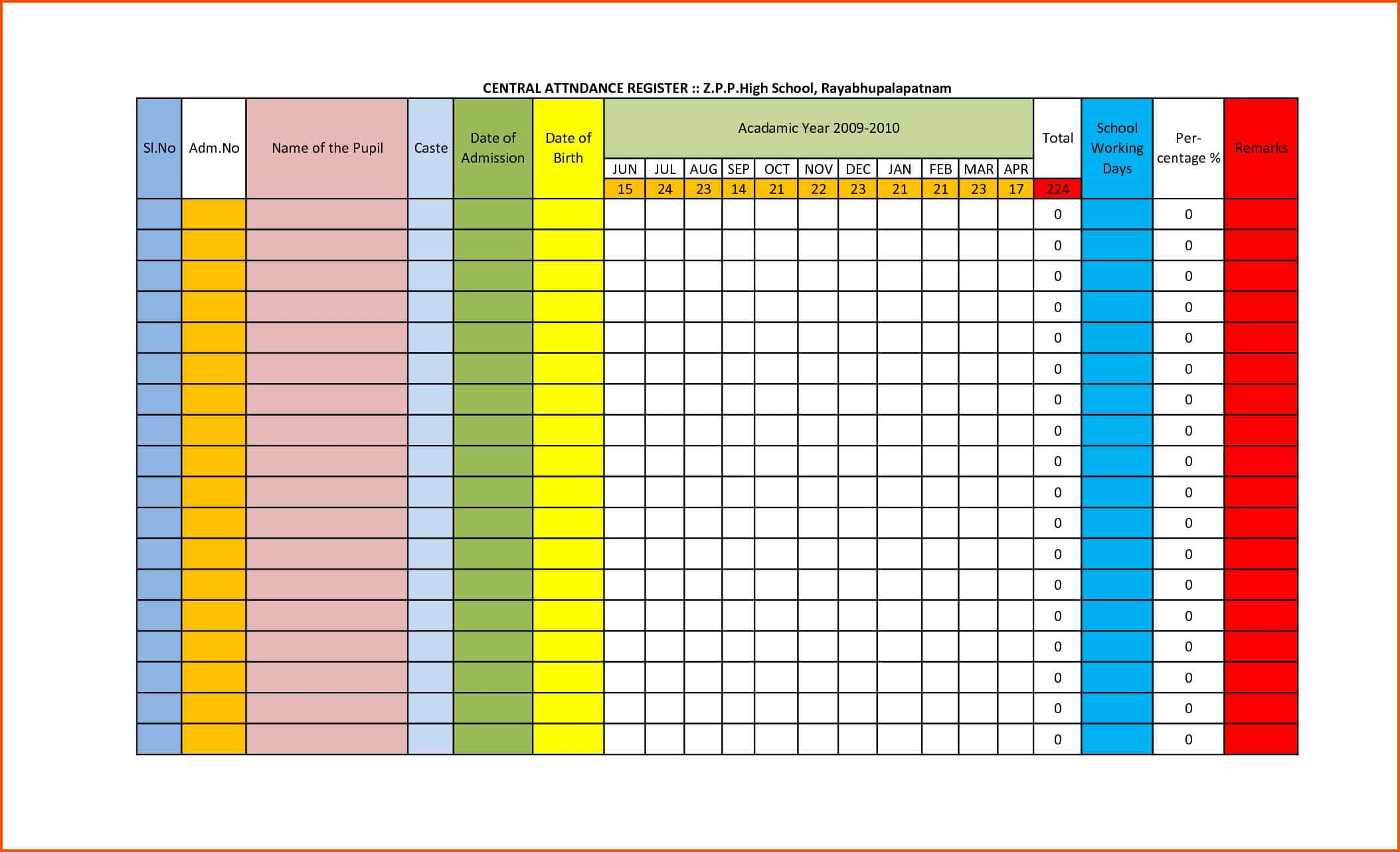 Sunday School Attendance Chart Printable And Sunday School - Sunday School Attendance Chart Free Printable