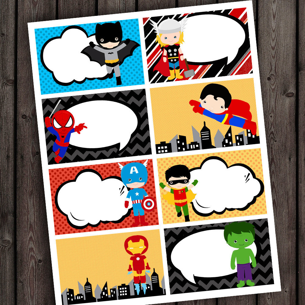 Superhero Teacher Tags Superhero Blank Tags Superhero Name | Etsy - Superhero Name Tags Free Printable
