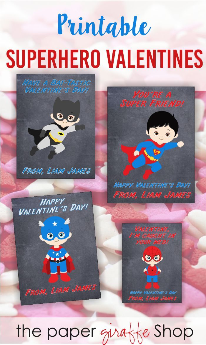 Superhero Valentine Day Card For Kids | Valentines Day Classroom - Free Printable Superman Valentine Cards