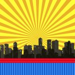 Superheroes: Free Printable Invitations, Boxes And Free Party   Free Printable Superhero Skyline