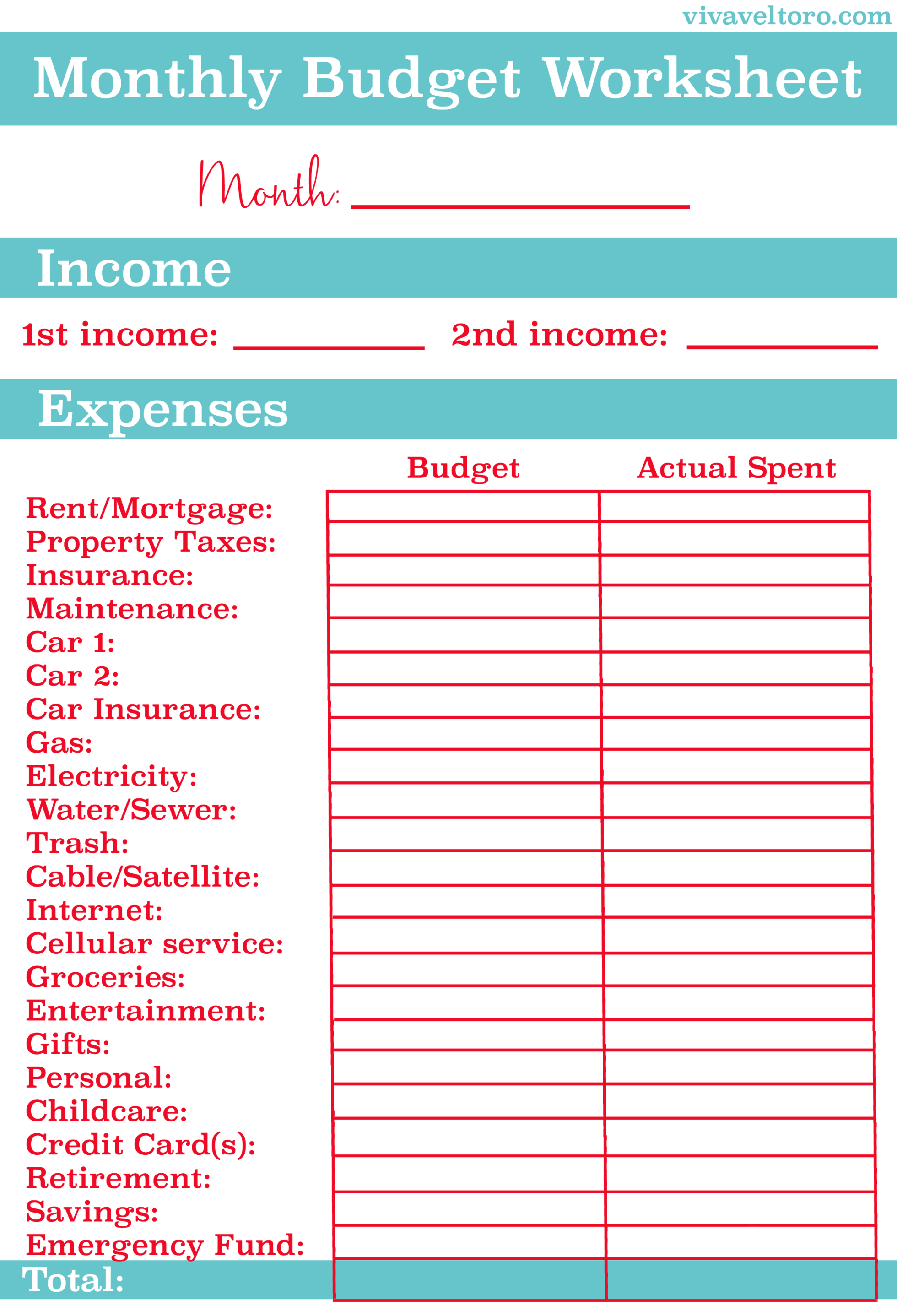 Take Control Of Your Personal Finances With This Free Printable For - Free Budget Printable Template