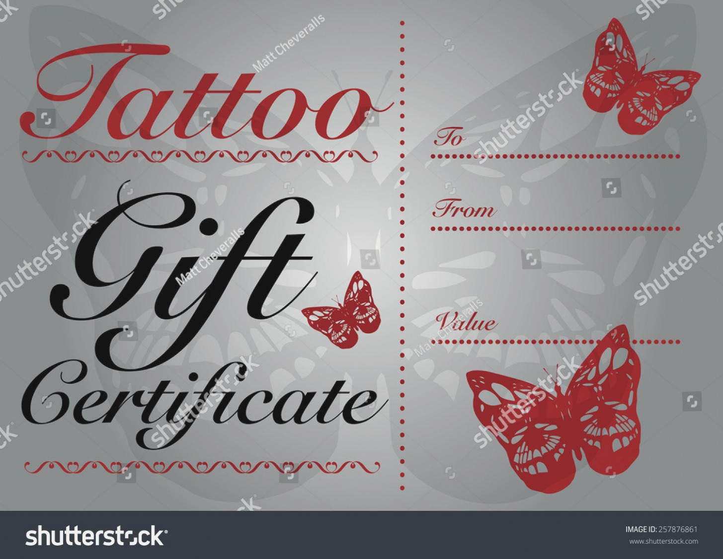 Tattoo Gift Certificate Template 13 Free Printable Templates - Free Printable Tattoo Gift Certificates