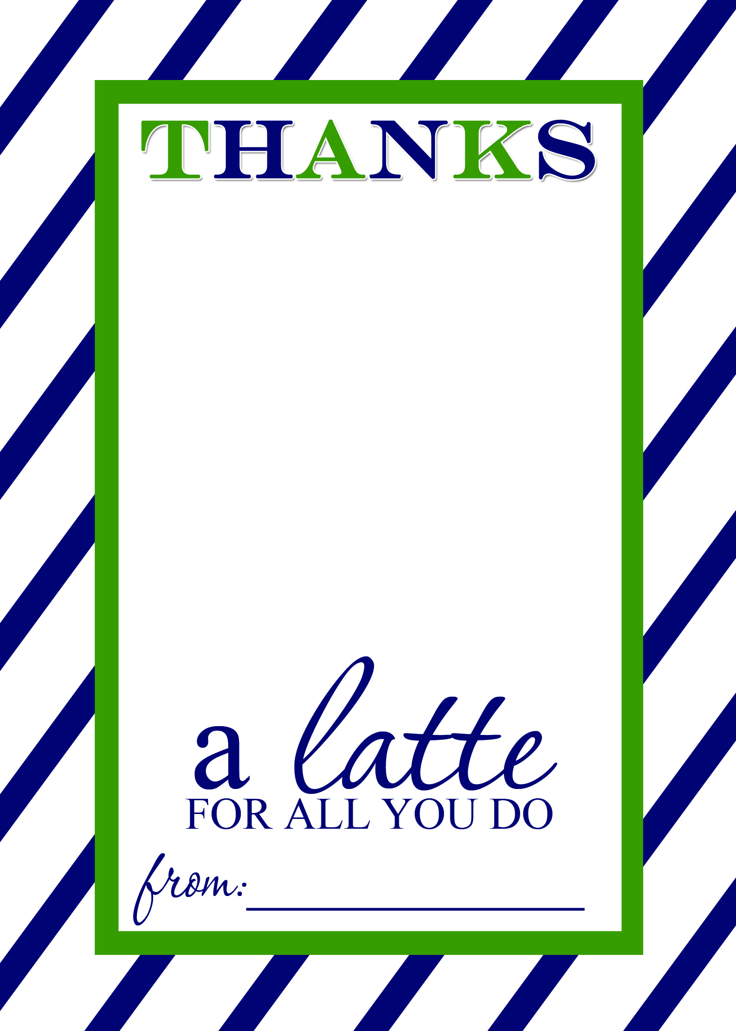 Teacher Appreciation Gift Idea - Thanks A Latte Free Printable Card - Thanks A Latte Free Printable