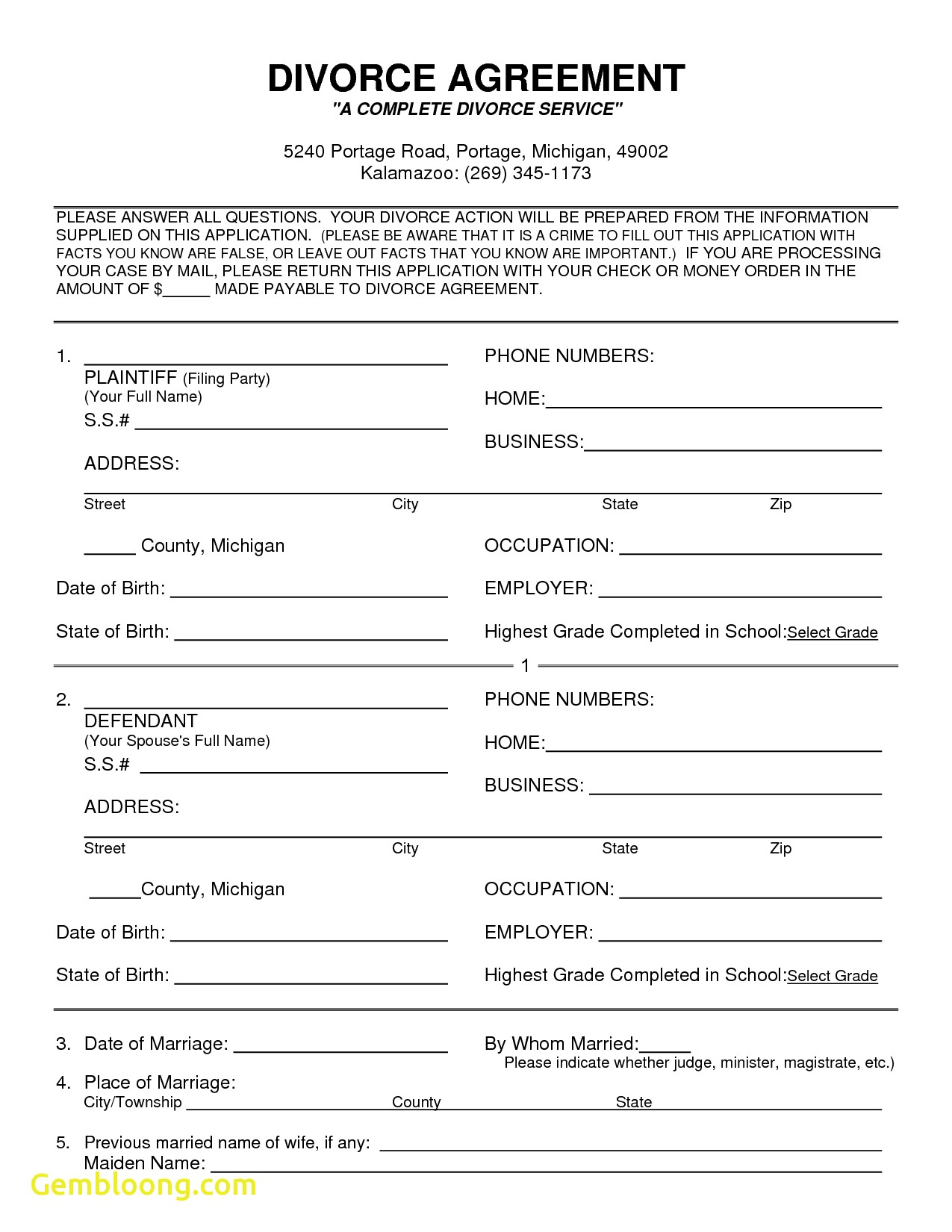 Template: Fake Divorce Papers Template Training Form Sample Decree - Free Printable Divorce Papers For Illinois