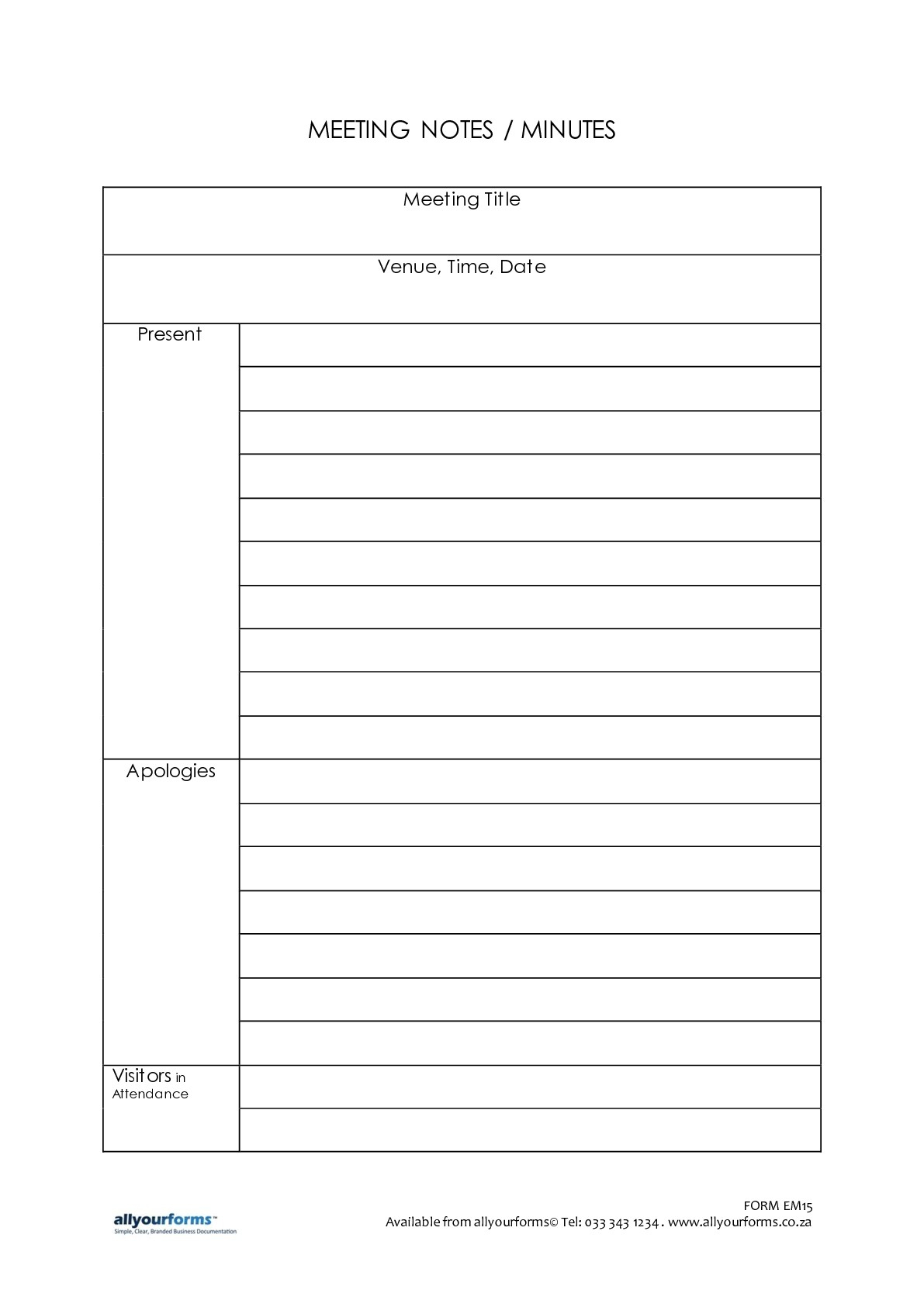 Template: Free Printable Meeting Notes Template. Meeting Notes Template - Meeting Minutes Template Free Printable