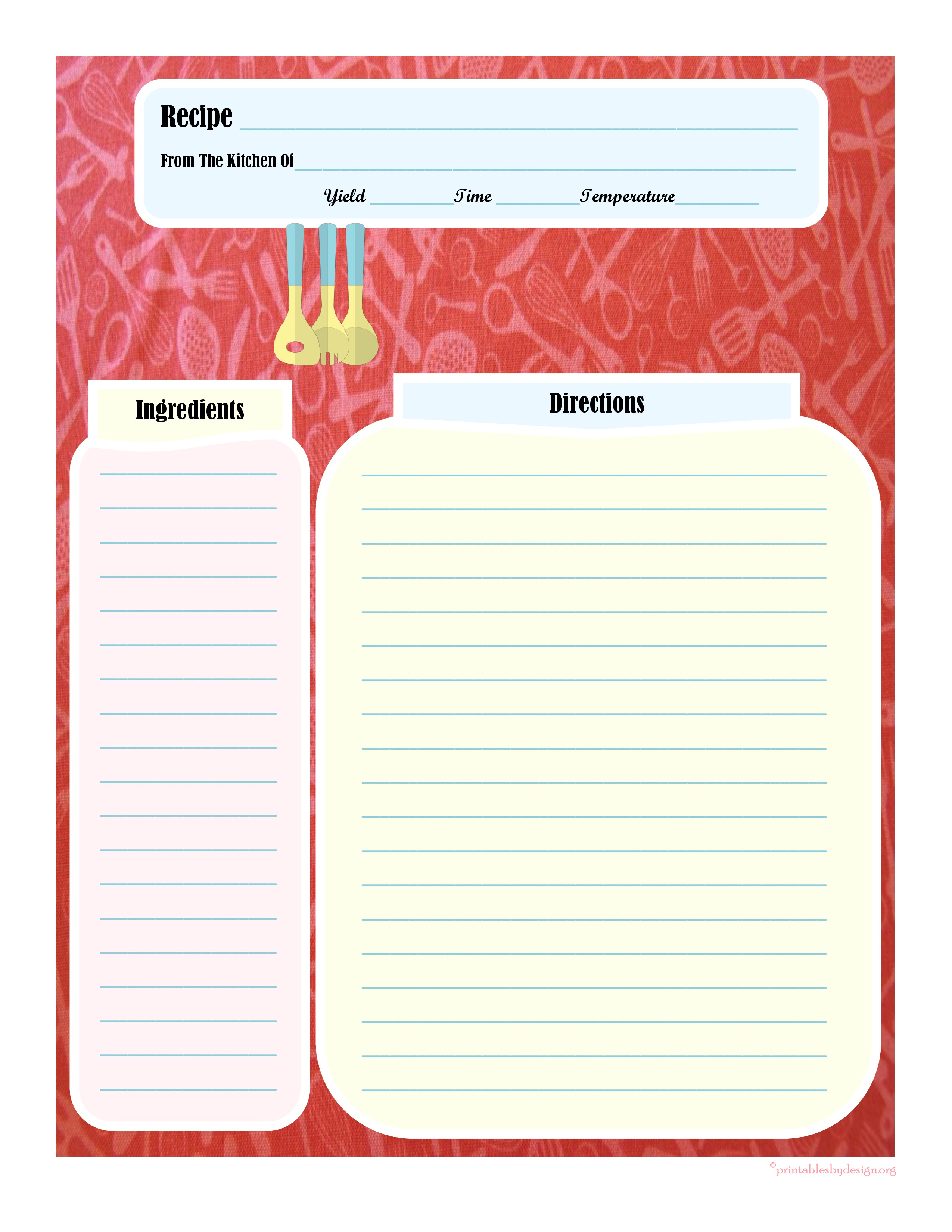 Template: Free Printable Recipe Template. Recipe Template - Free Printable Recipe Templates