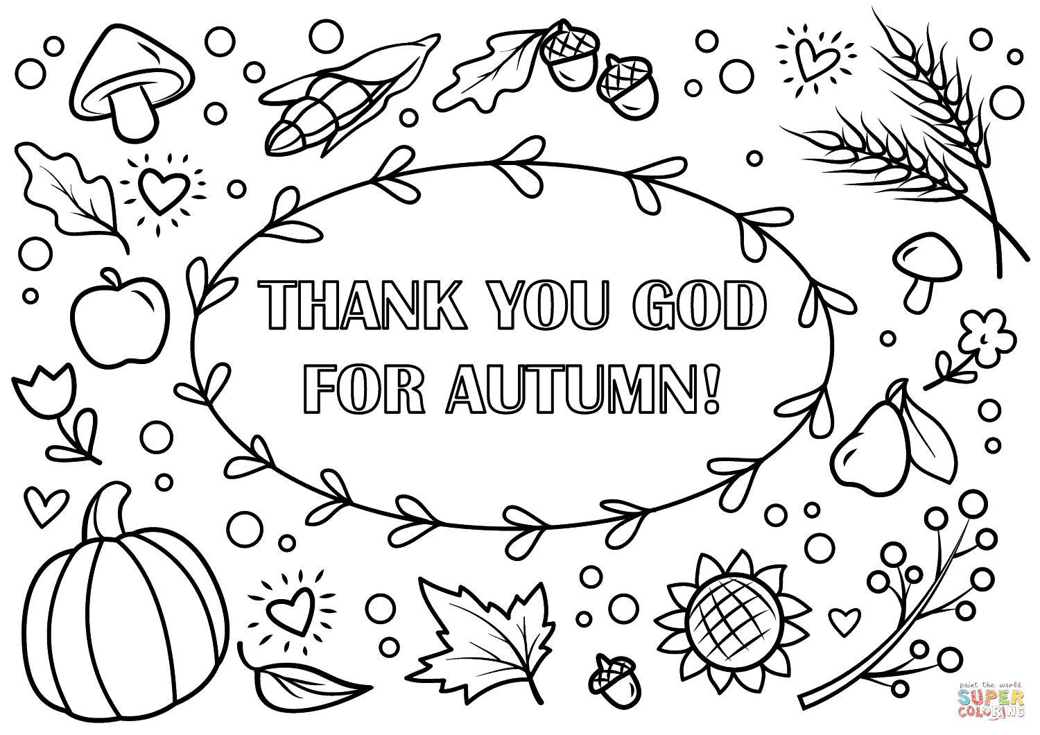 Thank You God For Autumn! Coloring Page | Free Printable Coloring Pages - Free Printable Autumn Coloring Sheets
