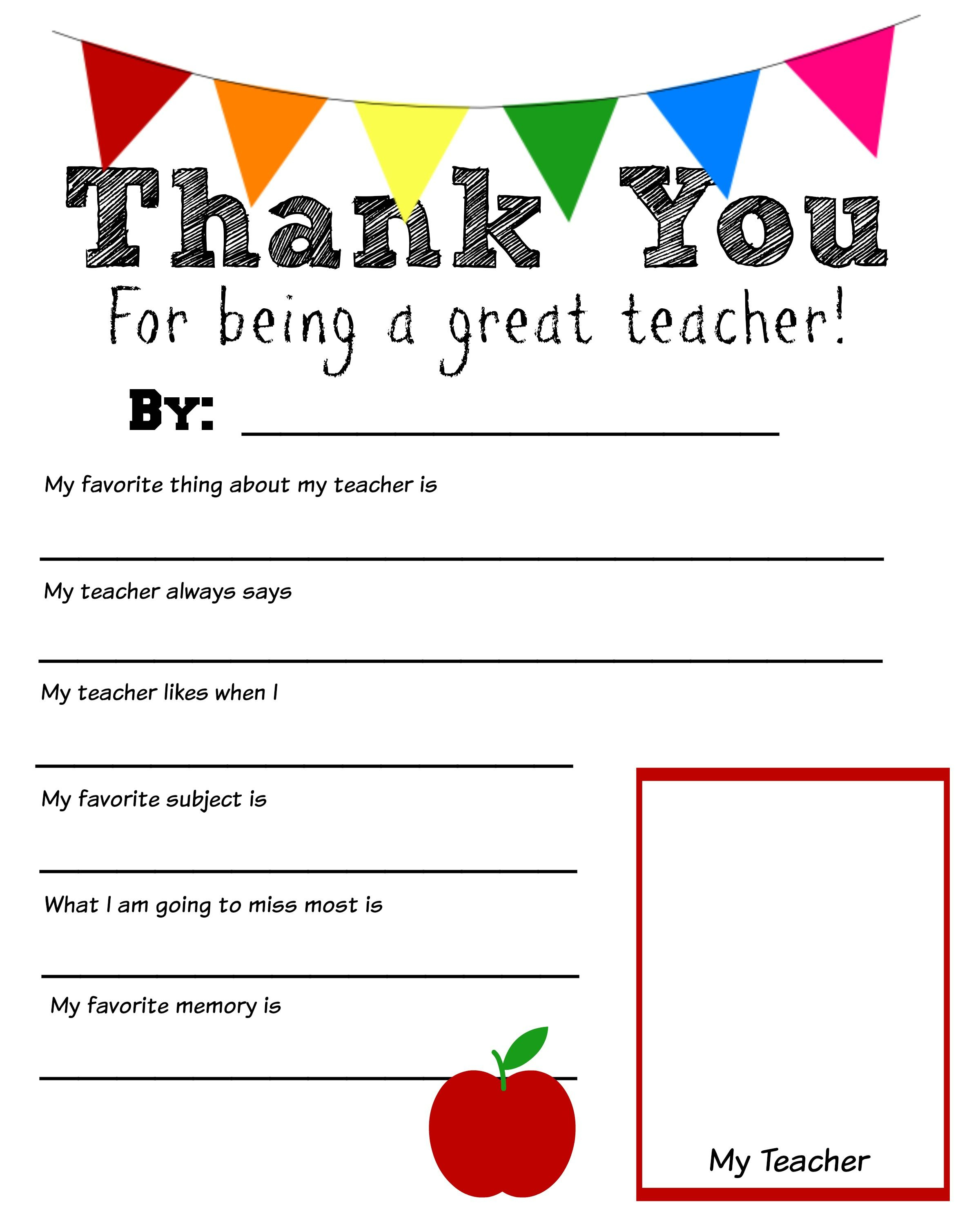 Thank You Teacher Free Printable | School Days | Pinterest | Teacher - Free Printable Thank You Cards For Teachers