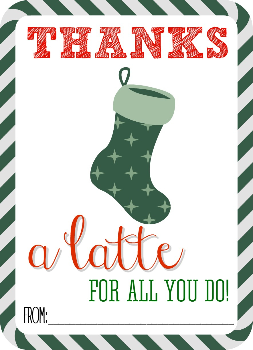 Thanks A Latte Free Printable - Thanks A Latte Free Printable Card