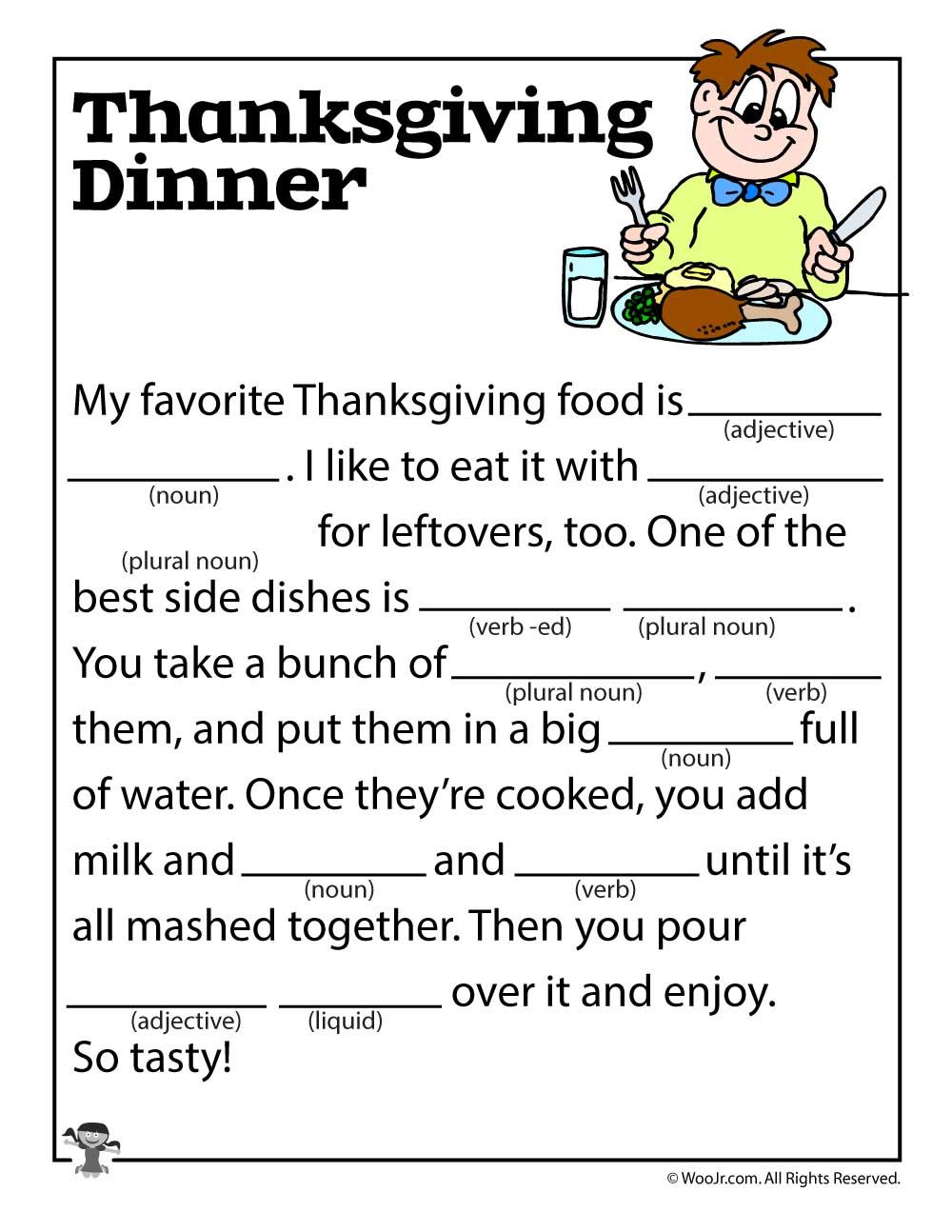 Thanksgiving Mad Libs | Woo! Jr. Kids Activities - Free Printable Thanksgiving Mad Libs