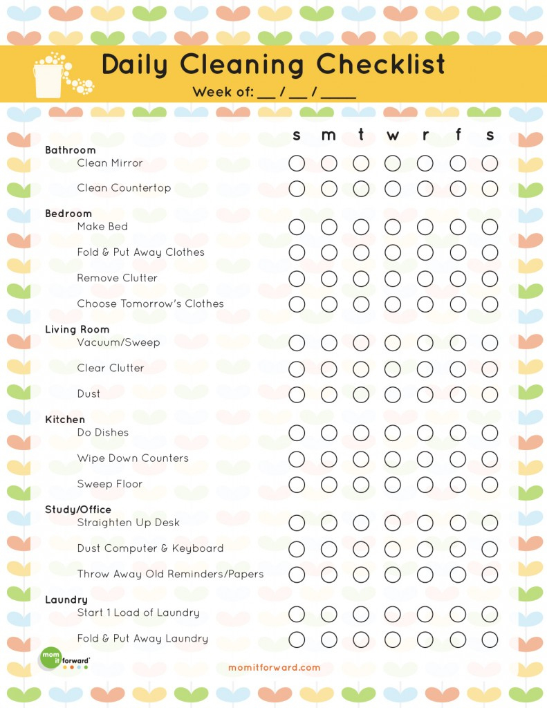 The Best Free Printable Cleaning Checklists - Sarah Titus - Free Printable House Cleaning Checklist
