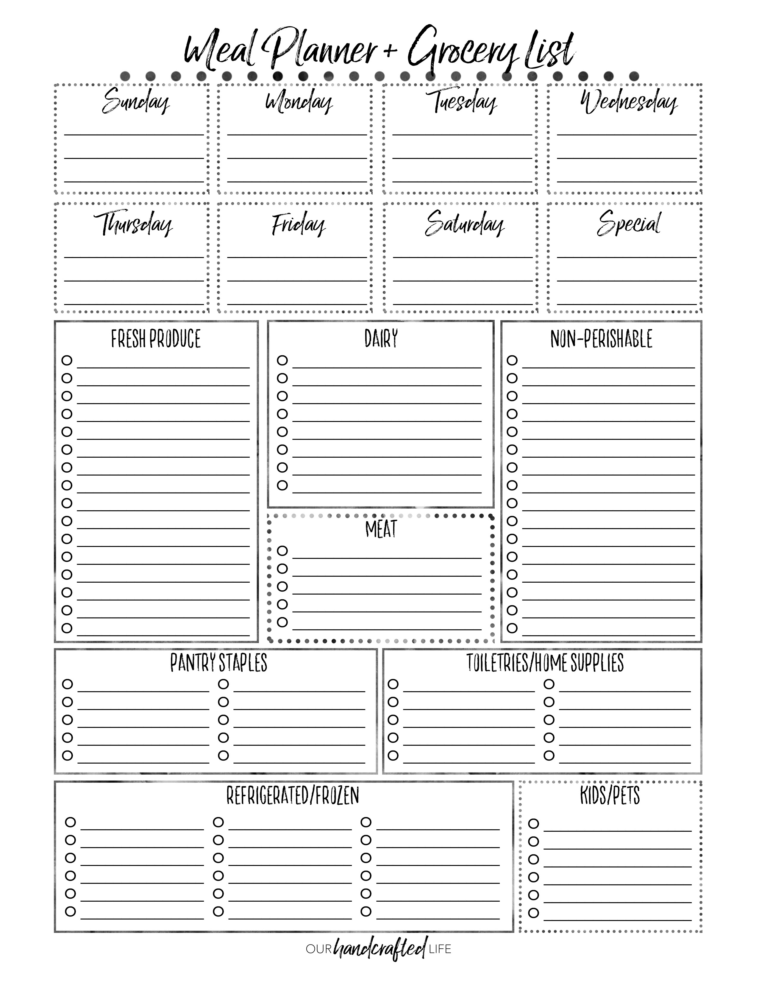 The Most Practical Meal Planner Ever - Our Handcrafted Life - Free Printable Meal Planner