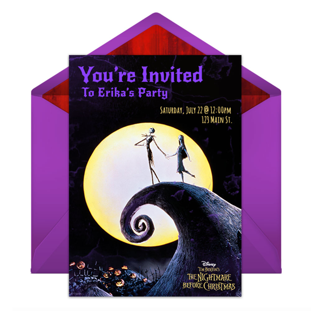 The Nightmare Before Christmas Party Online Invitations | Disney Family - Free Printable Nightmare Before Christmas Birthday Invitations