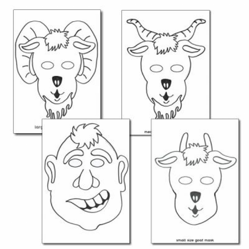 The Three Billy Goats Gruff Colouring In Masks | Free Printable With - Three Billy Goats Gruff Masks Printable Free