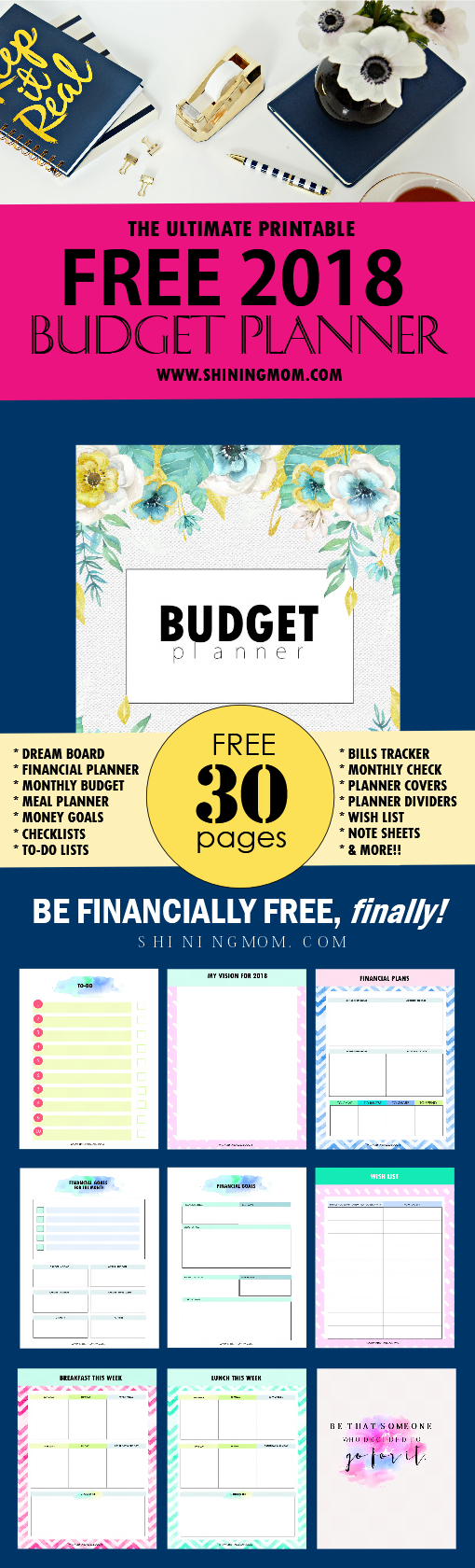 The Ultimate Free Printable 2018 Budget Planner You Need! - Free Printable Financial Planner 2017