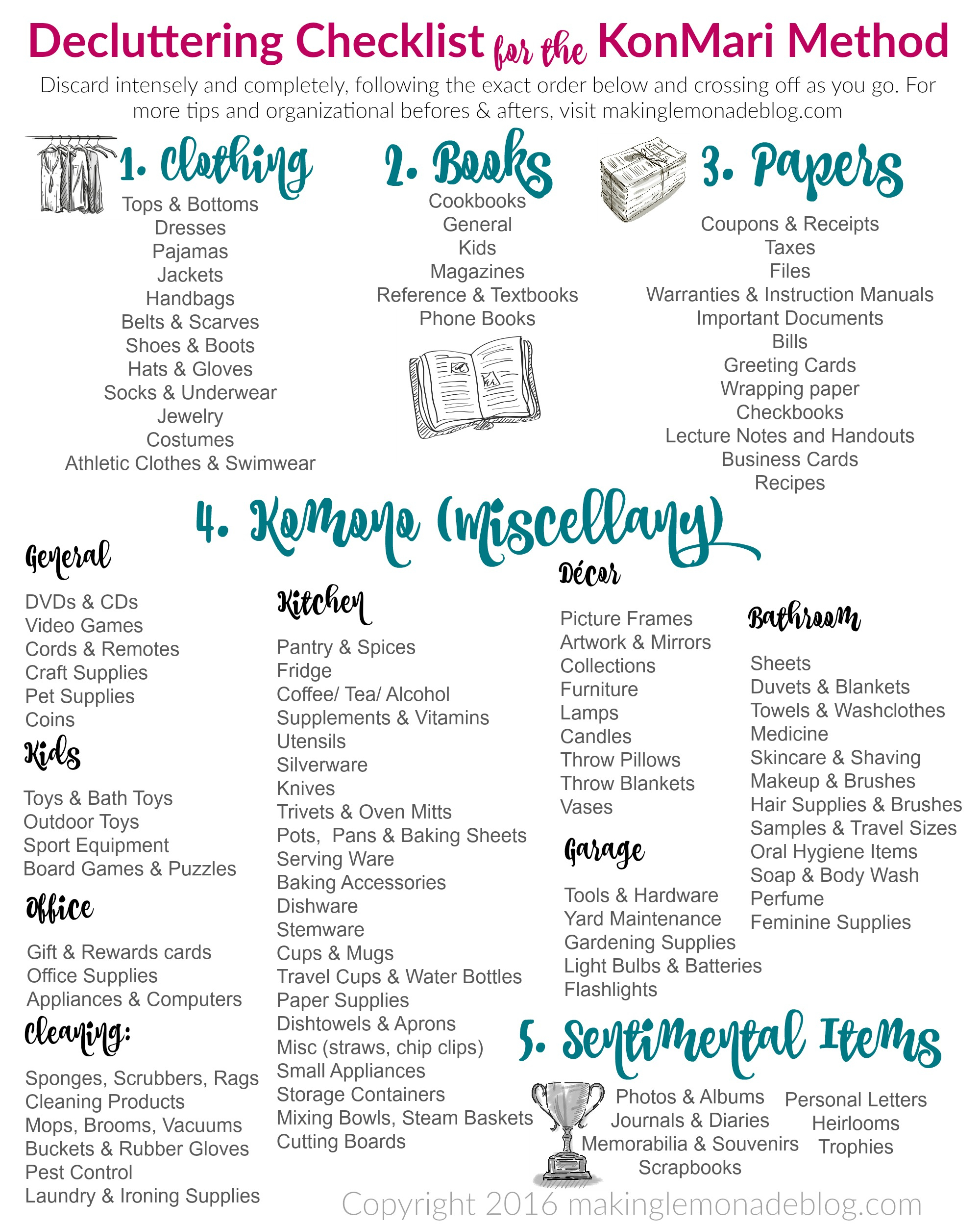 The Ultimate Free Printable Decluttering Checklist For Konmari Success! - Free Printable Textbooks