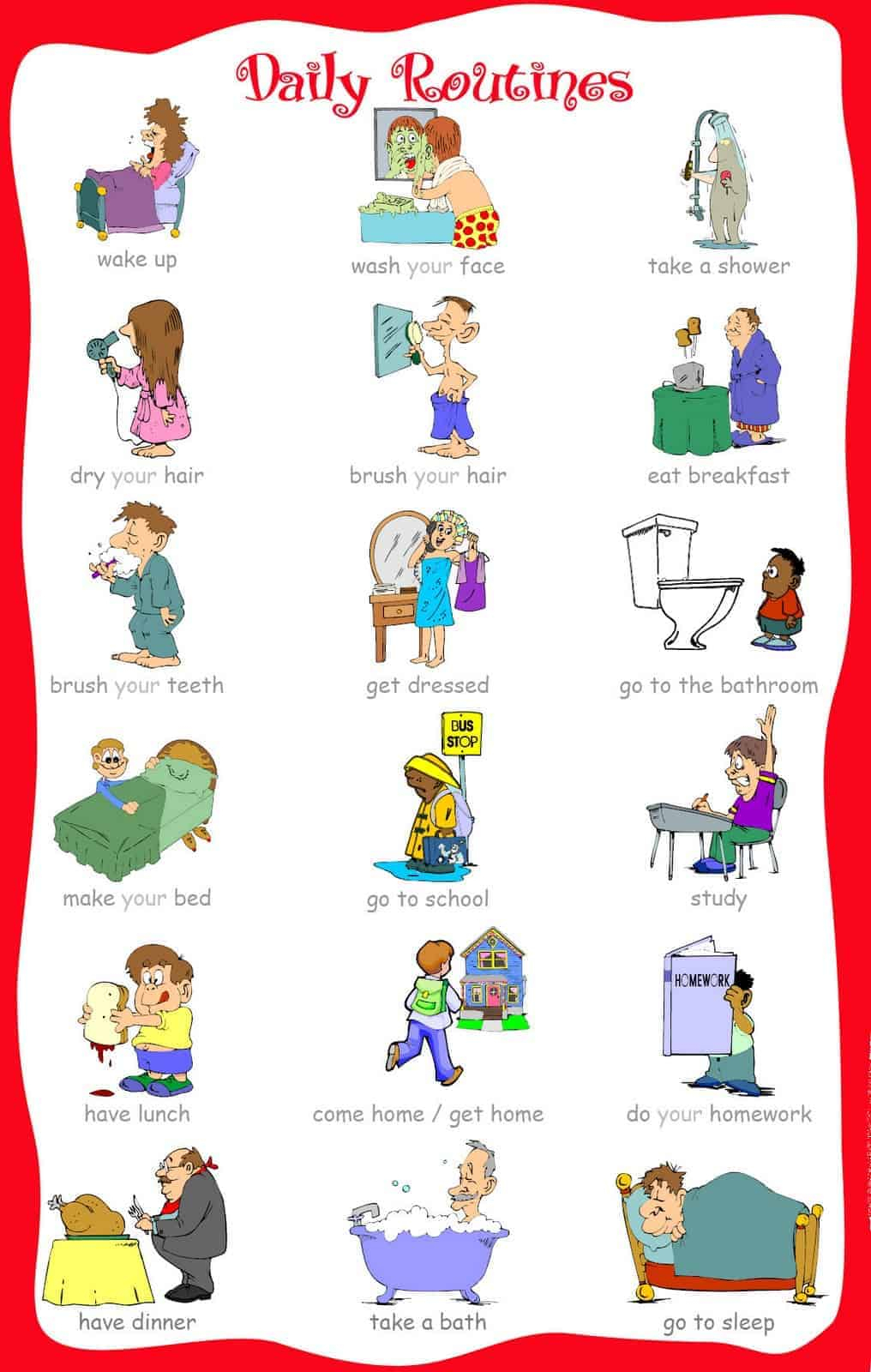 The Ultimate List Of Printable Visual Schedules. - Free Printable Morning Routine Chart