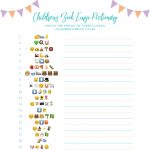 This Free Emoji Pictionary Baby Shower Game Printable Uses Emoji   Wedding Emoji Pictionary Free Printable