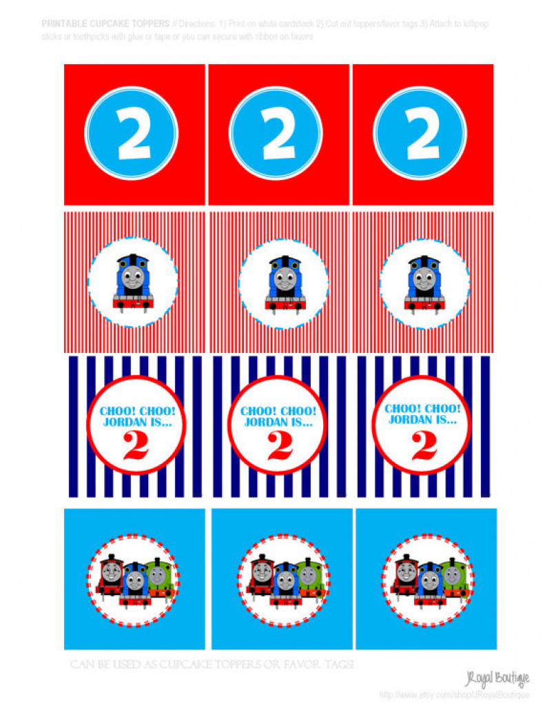 Thomas The Train Printable - Diy Customized Cupcake Toppers Favor - Free Printable Train Cupcake Toppers
