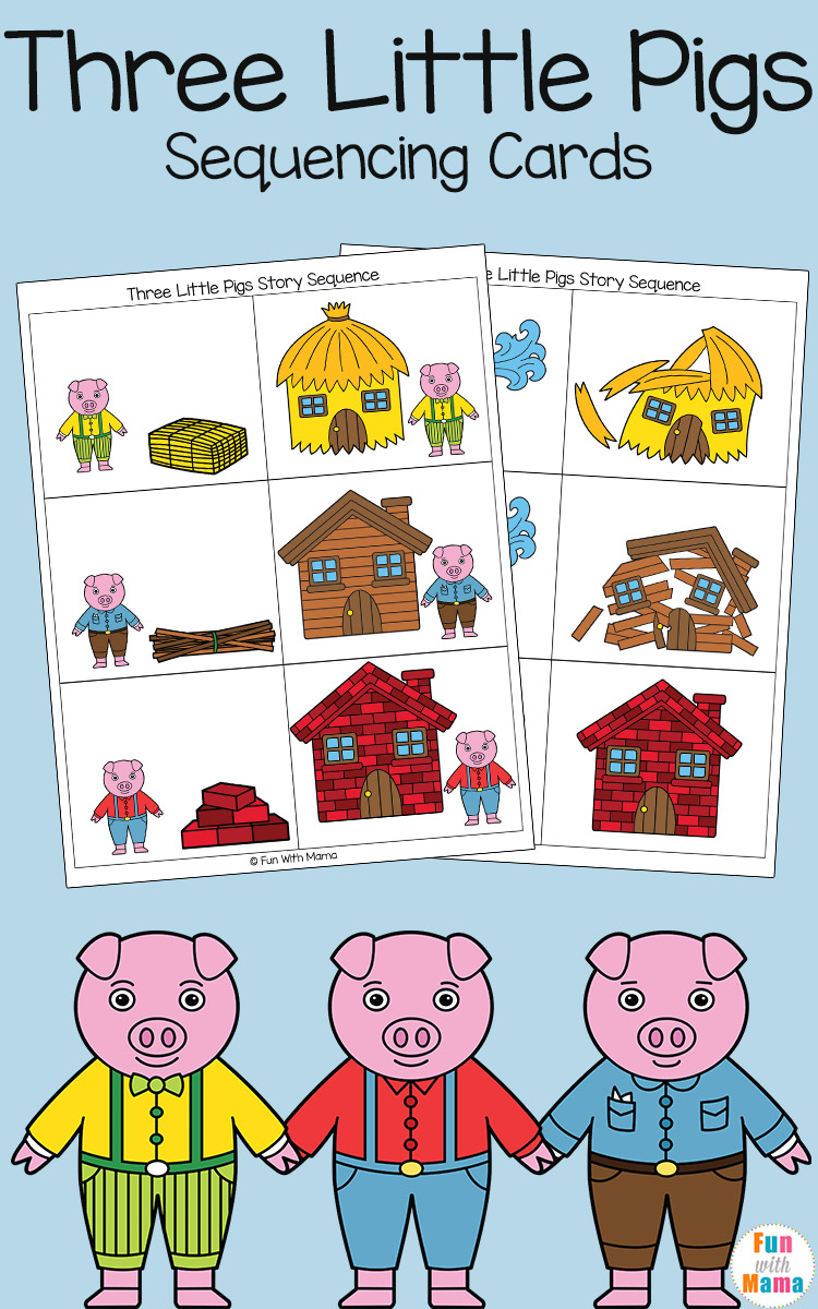 Three Little Pigs Sequencing Cards - Fun With Mama - Free Printable Sequencing Cards For Preschool