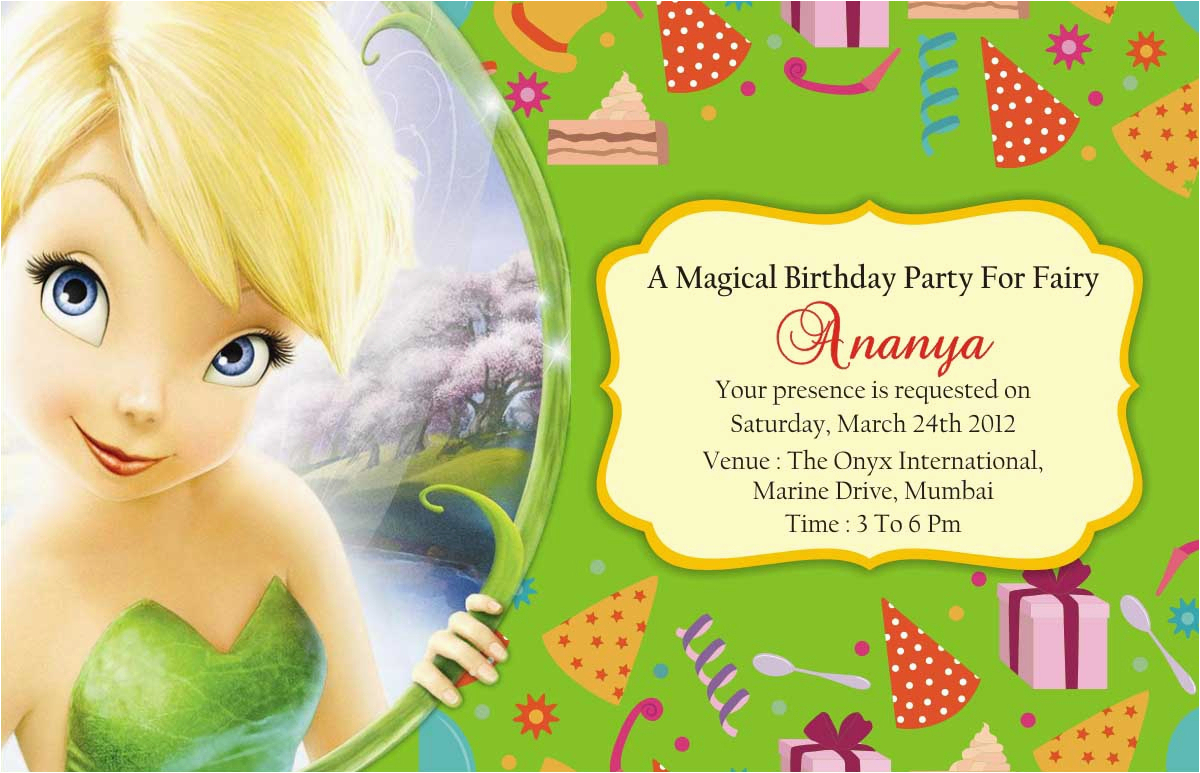 Tinkerbell Birthday Cards Free Tinkerbell Birthday Party Invitations - Free Tinkerbell Printable Birthday Invitations