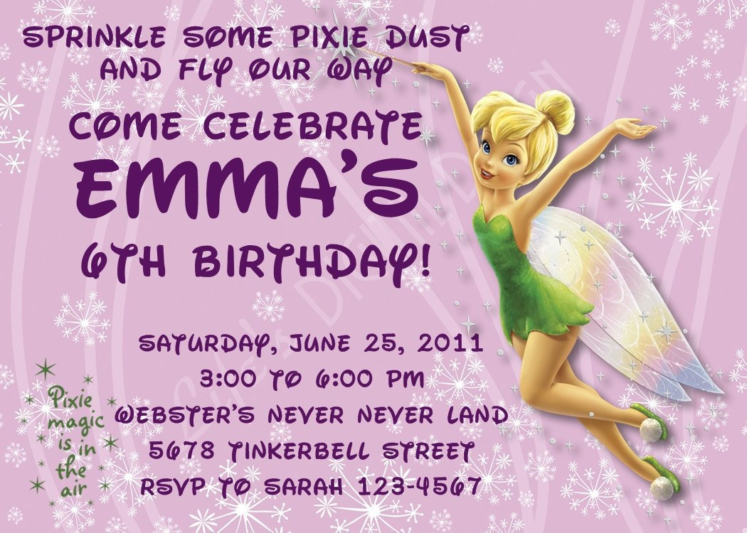 Tinkerbell Birthday Invitations Customizable Printable | Etsy - Free Tinkerbell Printable Birthday Invitations