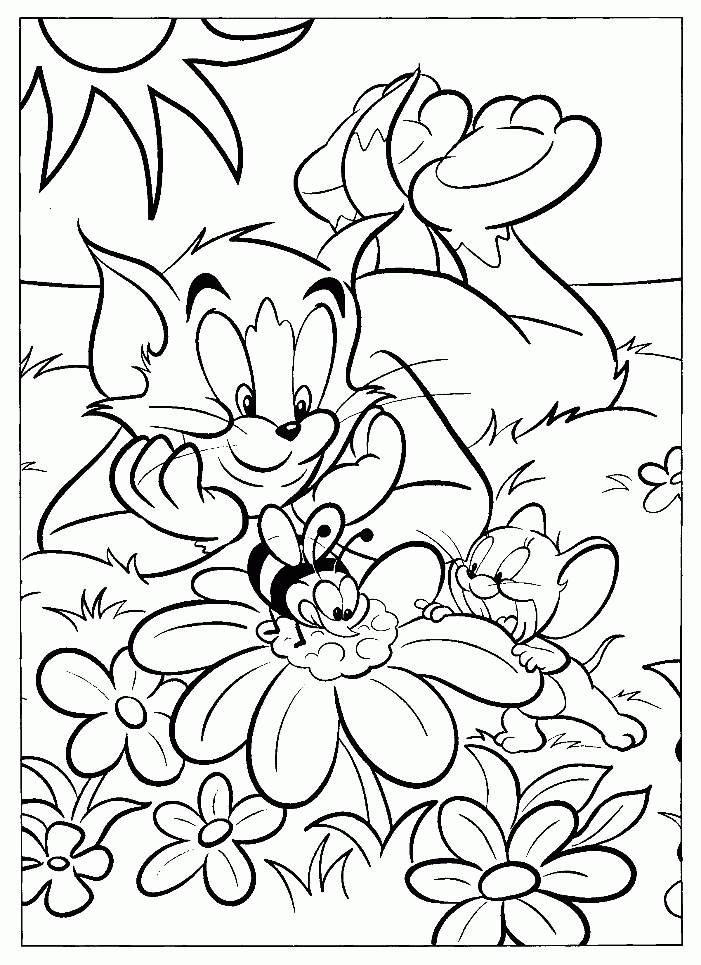Tom And Jerry Coloring Page - Google Search | Possible Wall Mural - Free Printable Tom And Jerry Coloring Pages