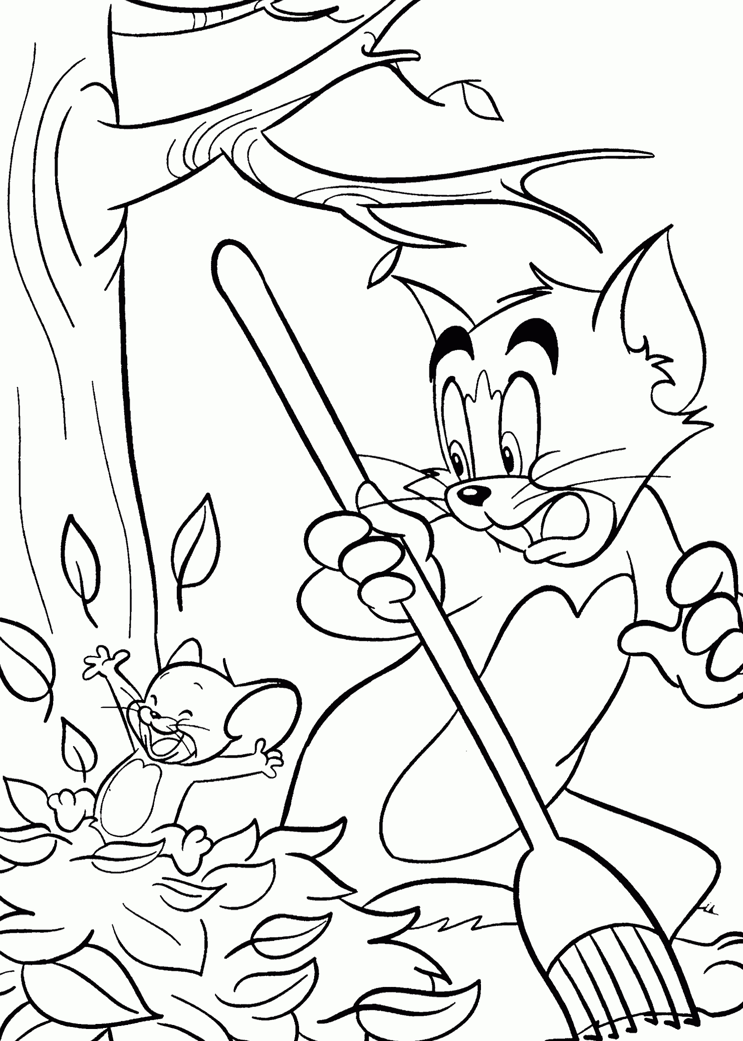 Tom And Jerry Fall Coloring Pages For Kids, Printable Free | Fall - Free Printable Tom And Jerry Coloring Pages