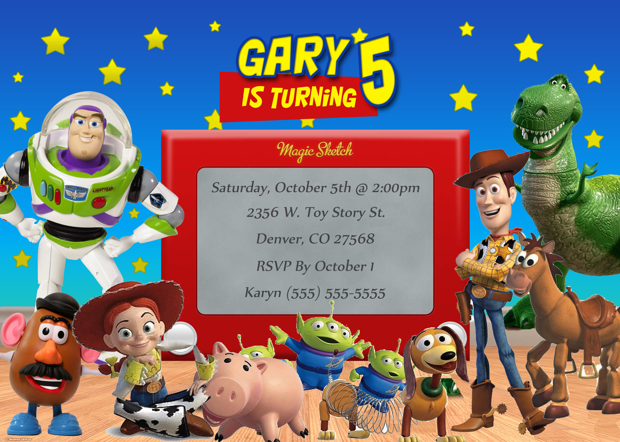Toy Story Birthday Invitation | Kustom Kreations - Free Printable Toy Story 3 Birthday Invitations