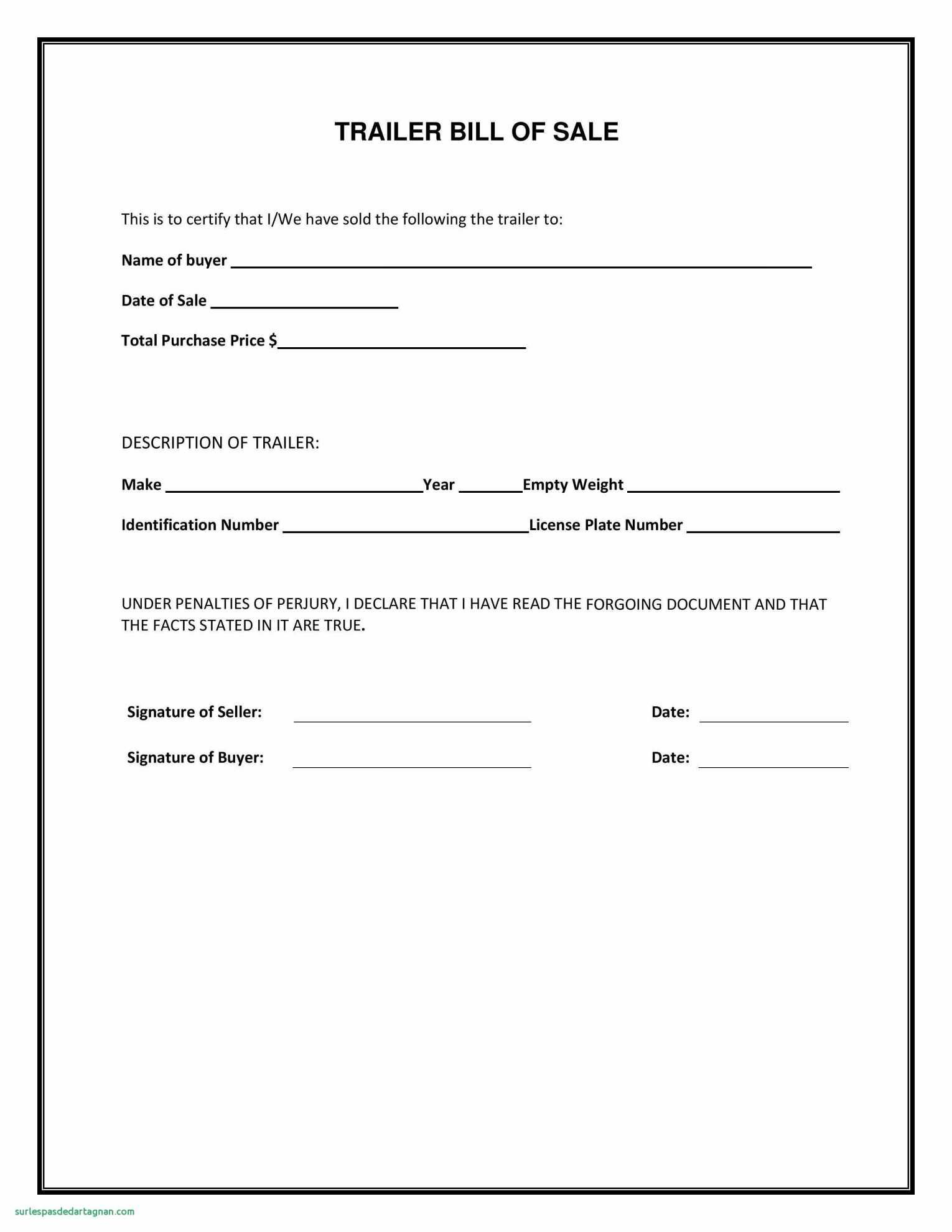 Truck Bill Of Sale Form Template With Free Motor Vehicle Bill Sale - Free Printable Bill Of Sale Form