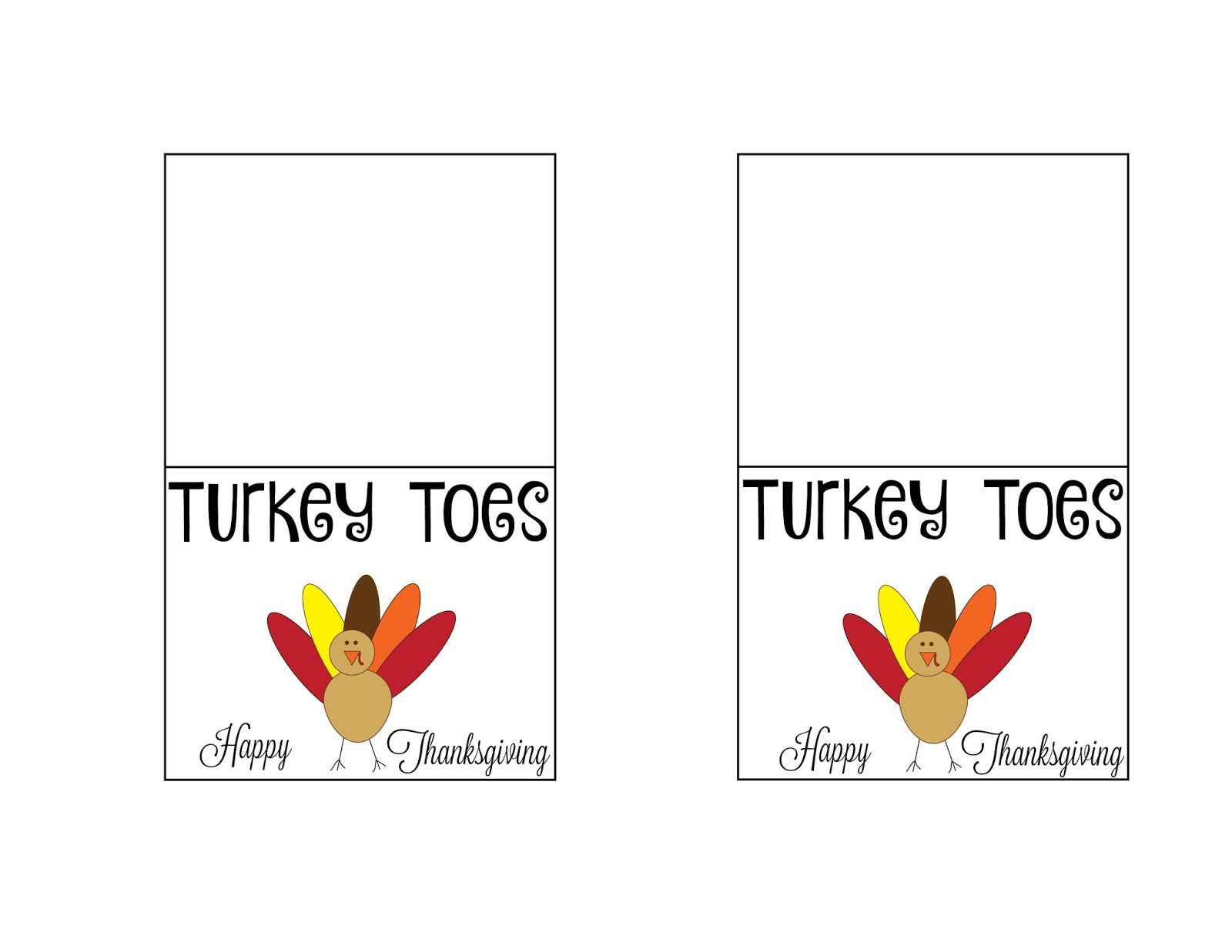 Turkey Toes Treat Bags {Free Printable} | Thanksgiving | Pinterest - Free Printable Turkey