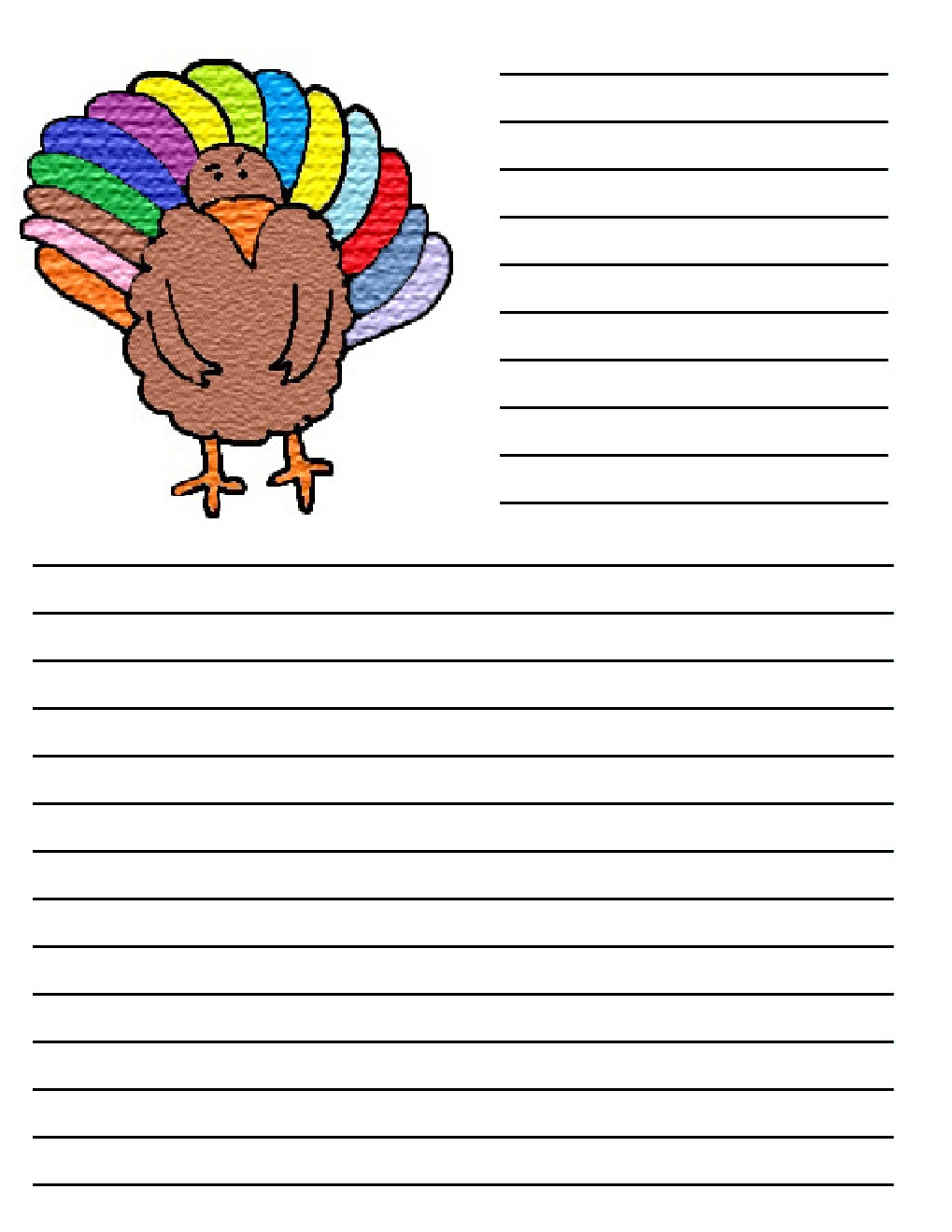 Turkey Writing Paper - Research Paper Sample - 2618 Words - Free Printable Thanksgiving Writing Paper