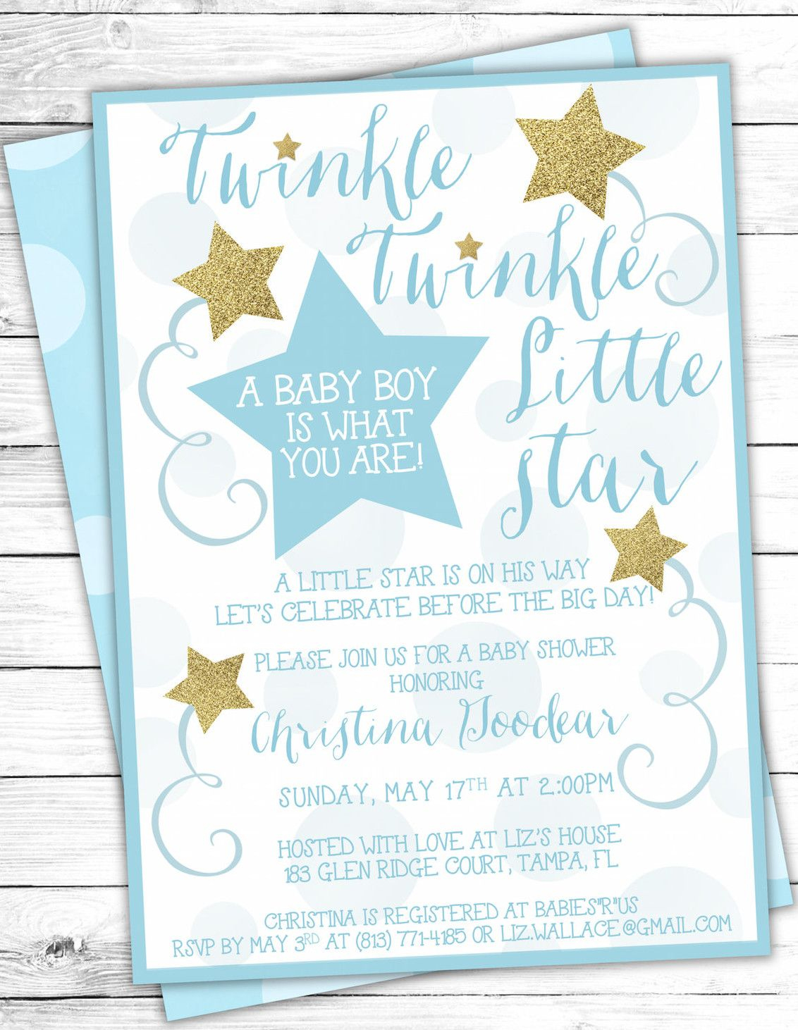Twinkle Twinkle Little Star Party Theme Planning, Ideas &amp;amp; Supplies - Free Printable Twinkle Twinkle Little Star Baby Shower Invitations