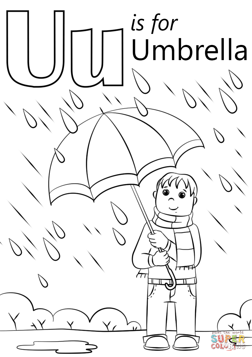 U Is For Umbrella Coloring Page | Free Printable Coloring Pages - Free Printable Letter U Coloring Pages